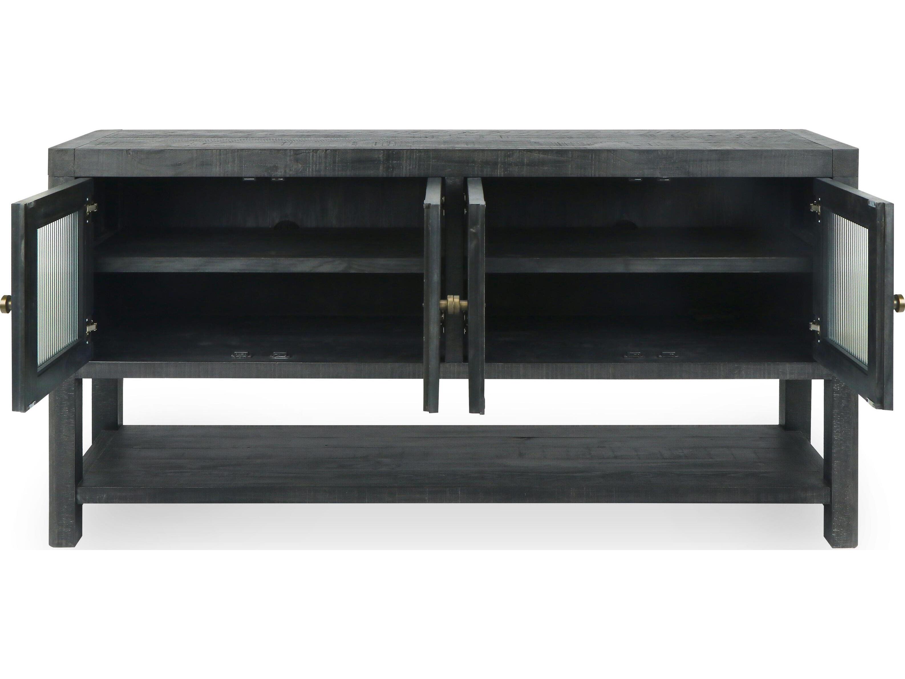 Classic Home Tenno 70" Pine Wood Black Sideboard