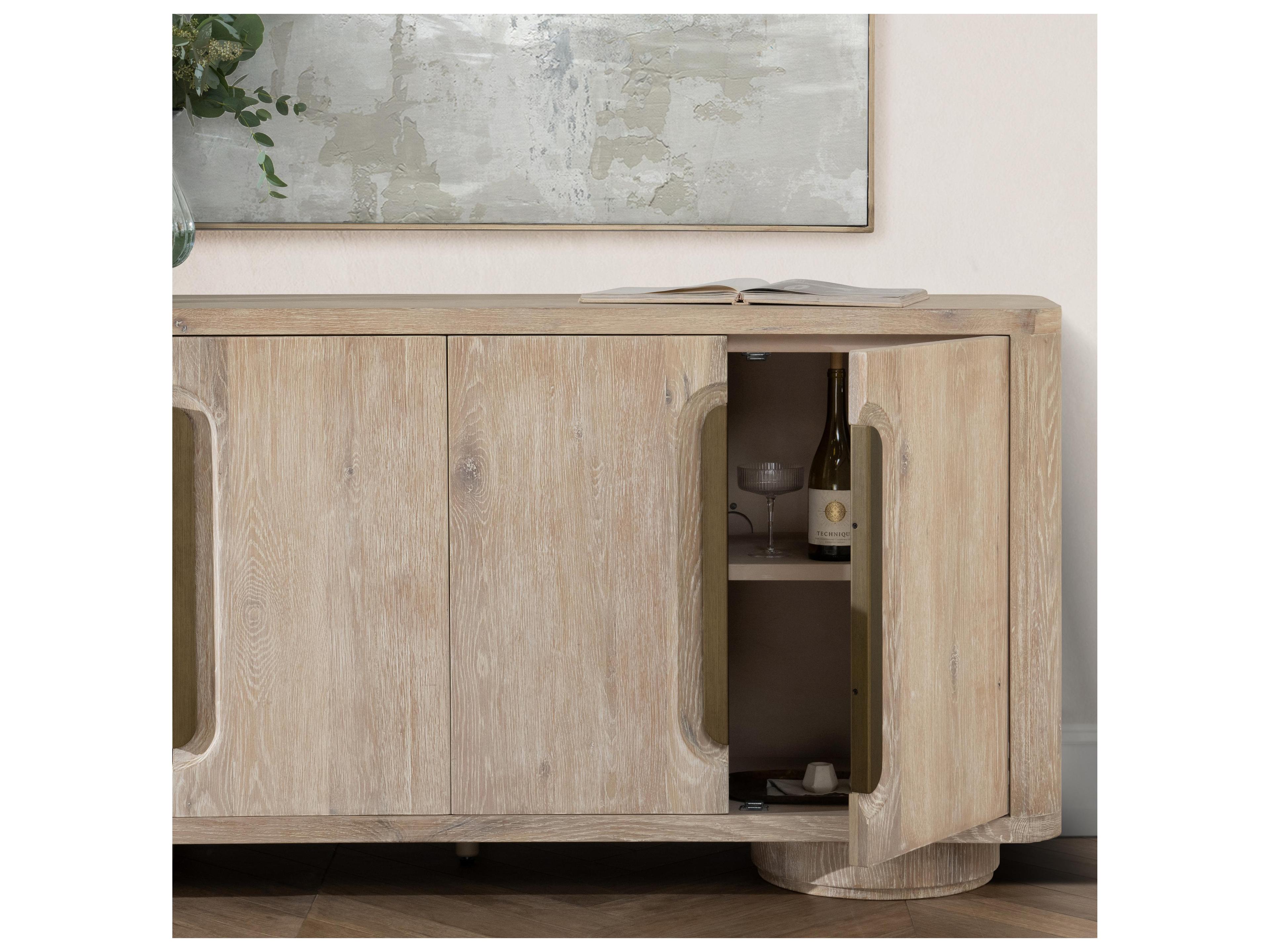 Classic Home Tiber 74" Oak Wood White Wash Sideboard