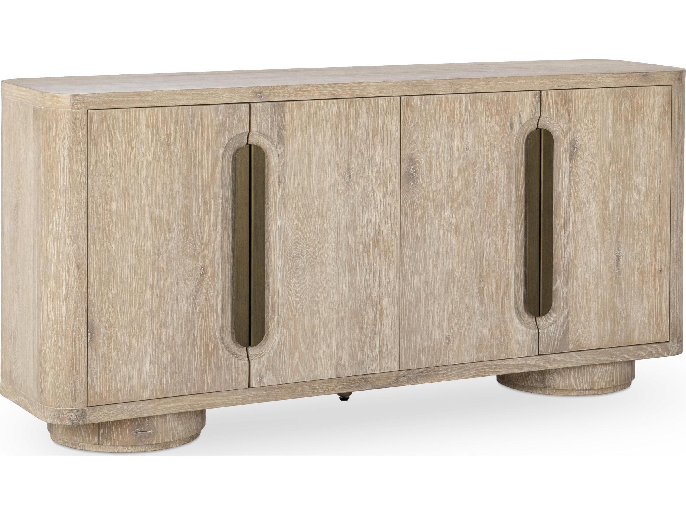 Classic Home Tiber 74" Oak Wood White Wash Sideboard