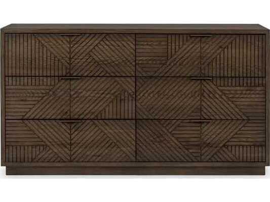 Classic Home Santa Clara 6-Drawers Brown Oak Wood Double Dresser