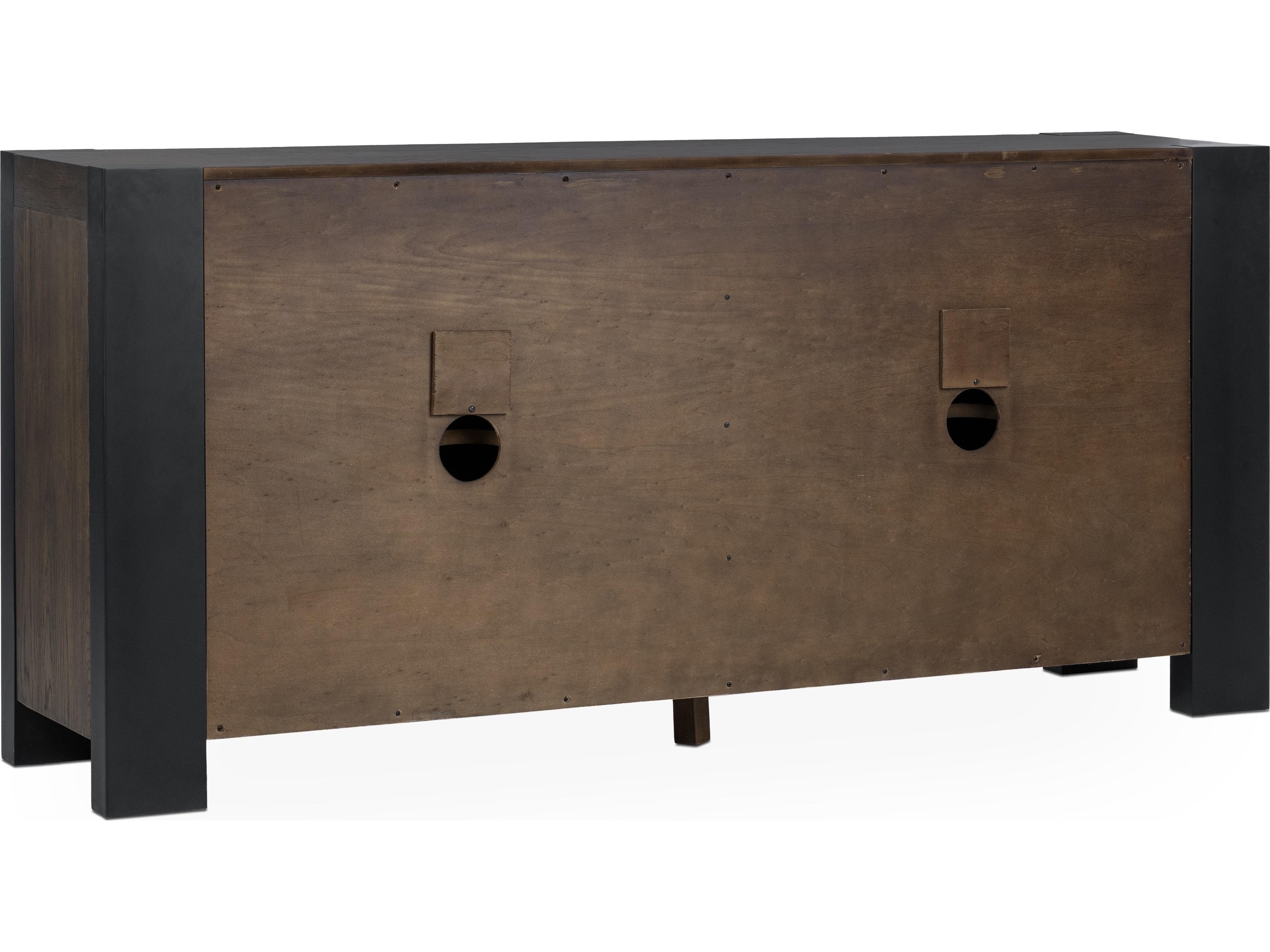 Classic Home Deaven 78" Oak Wood Toasted Brown Sideboard