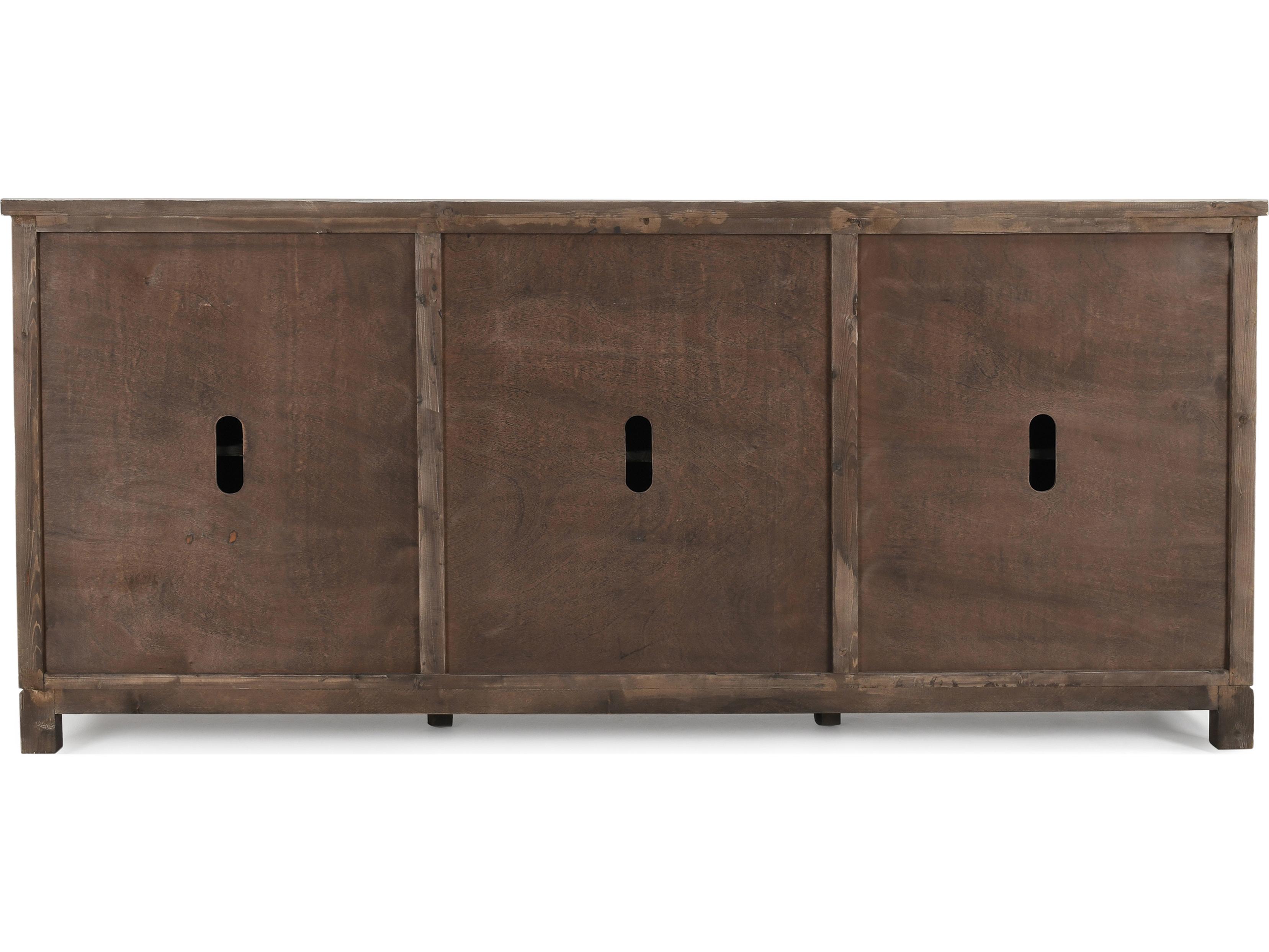 Classic Home Landon 96" Pine Wood Antique White Sideboard