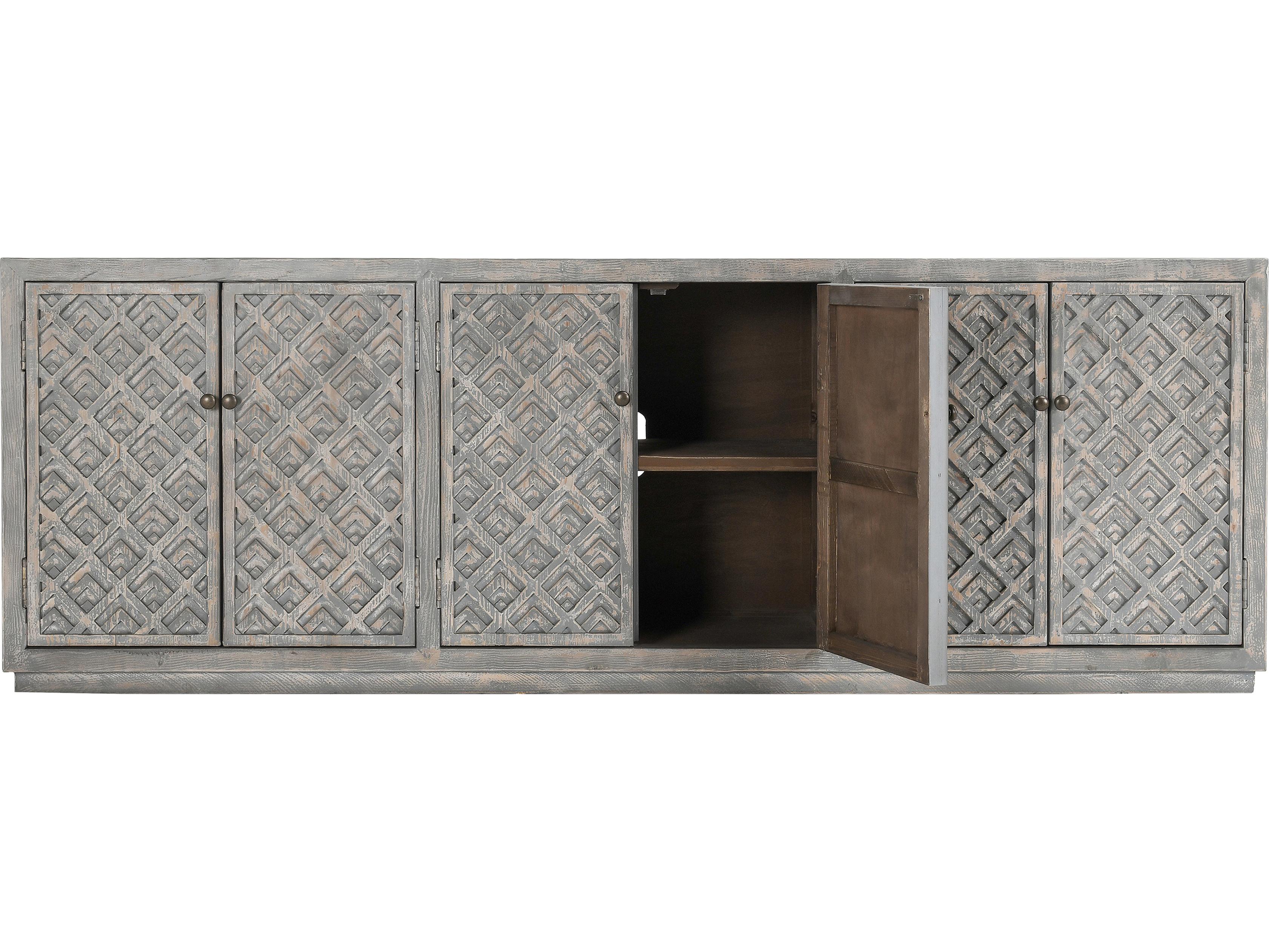 Classic Home Jonas 103" Pine Wood Antique Blue Sideboard