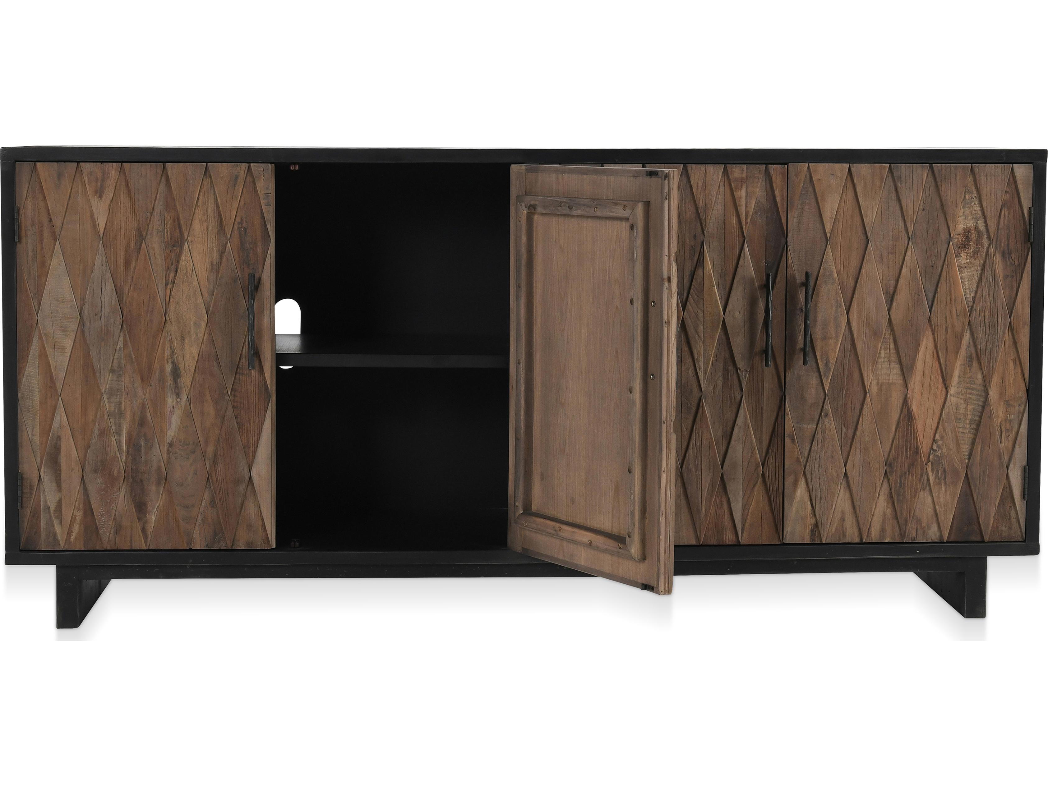 Classic Home Anton 78" Elm Wood Black Sideboard