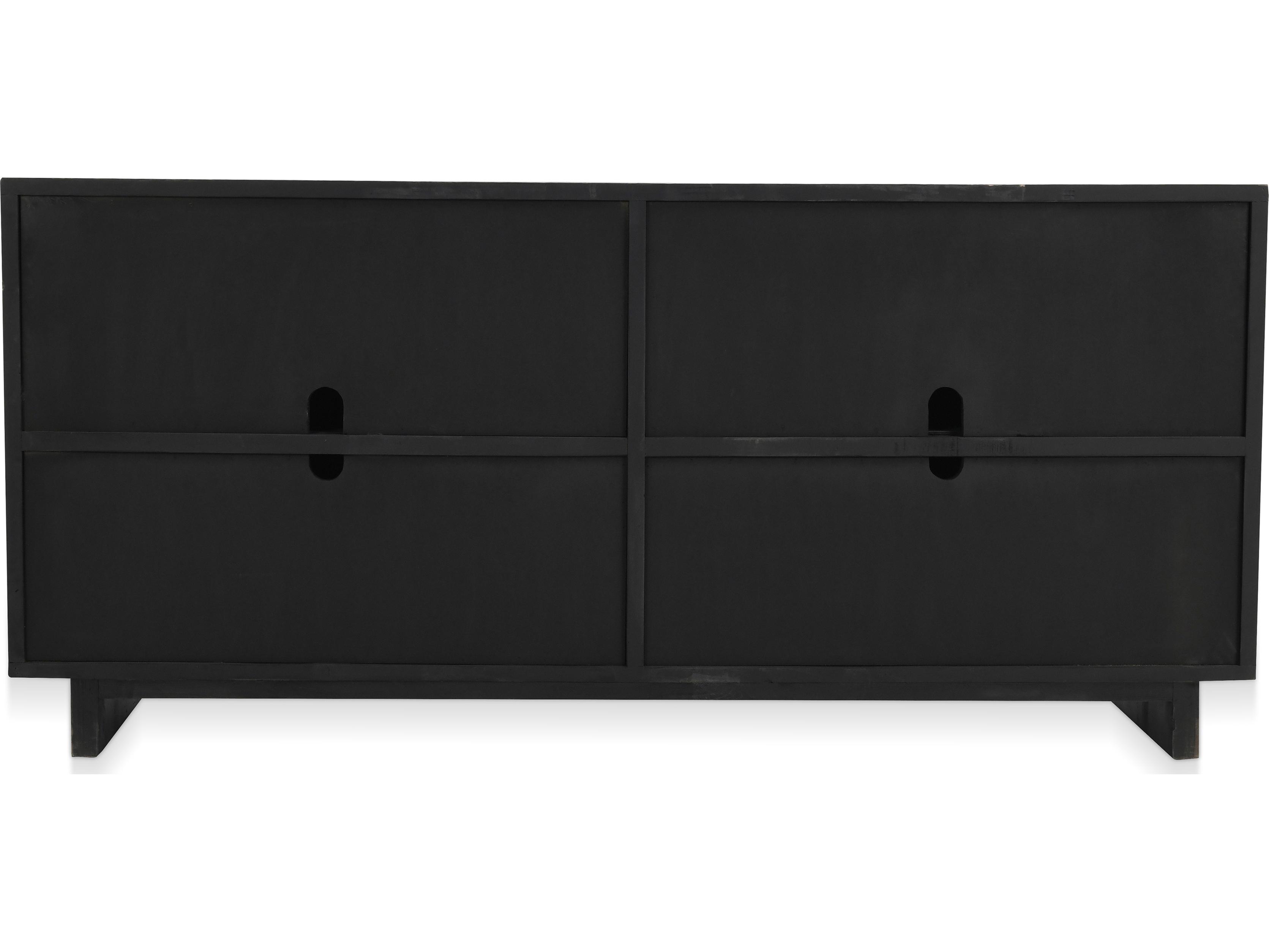 Classic Home Anton 78" Elm Wood Black Sideboard