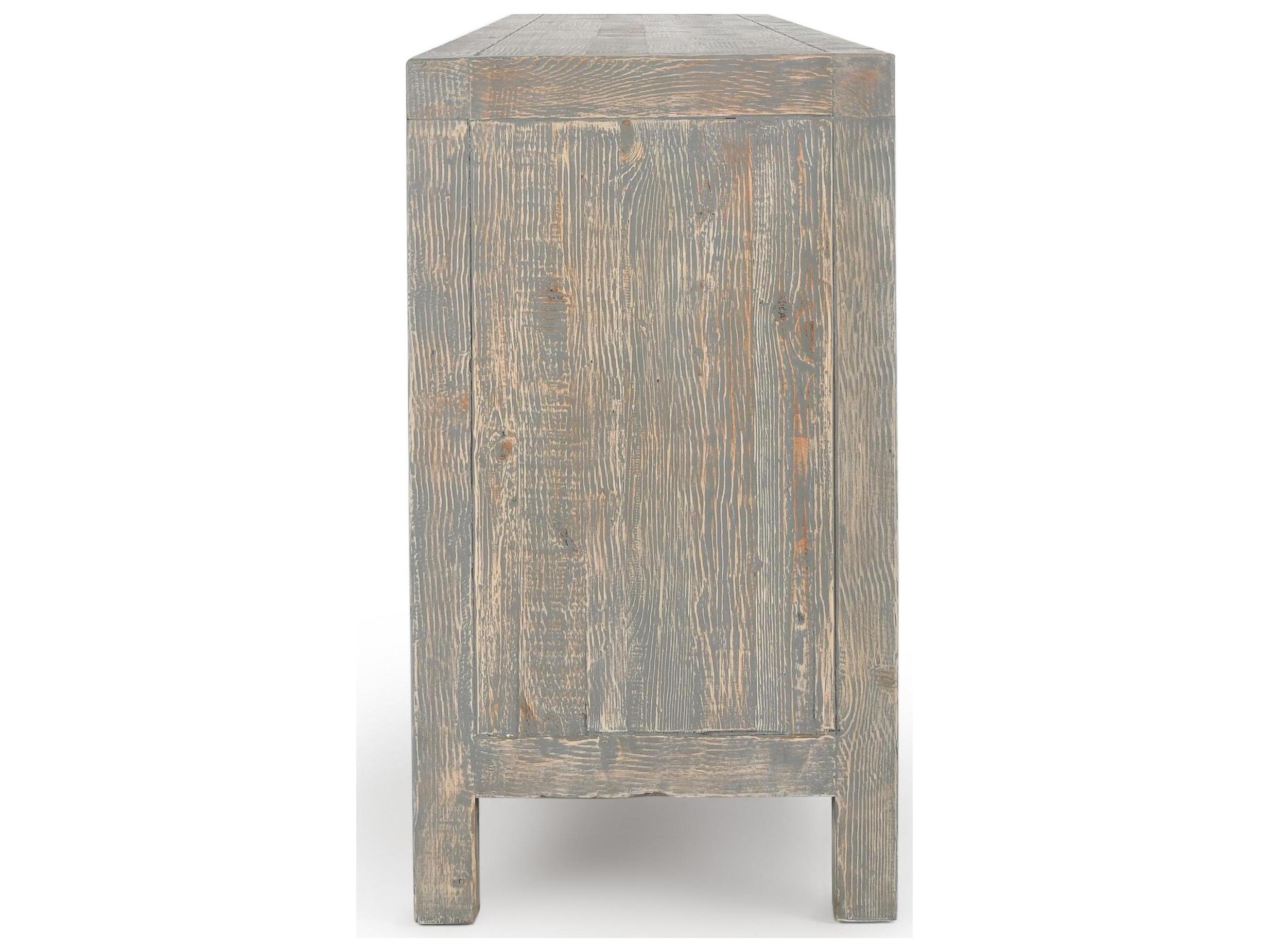 Classic Home Elani 103" Pine Wood Gray Sideboard
