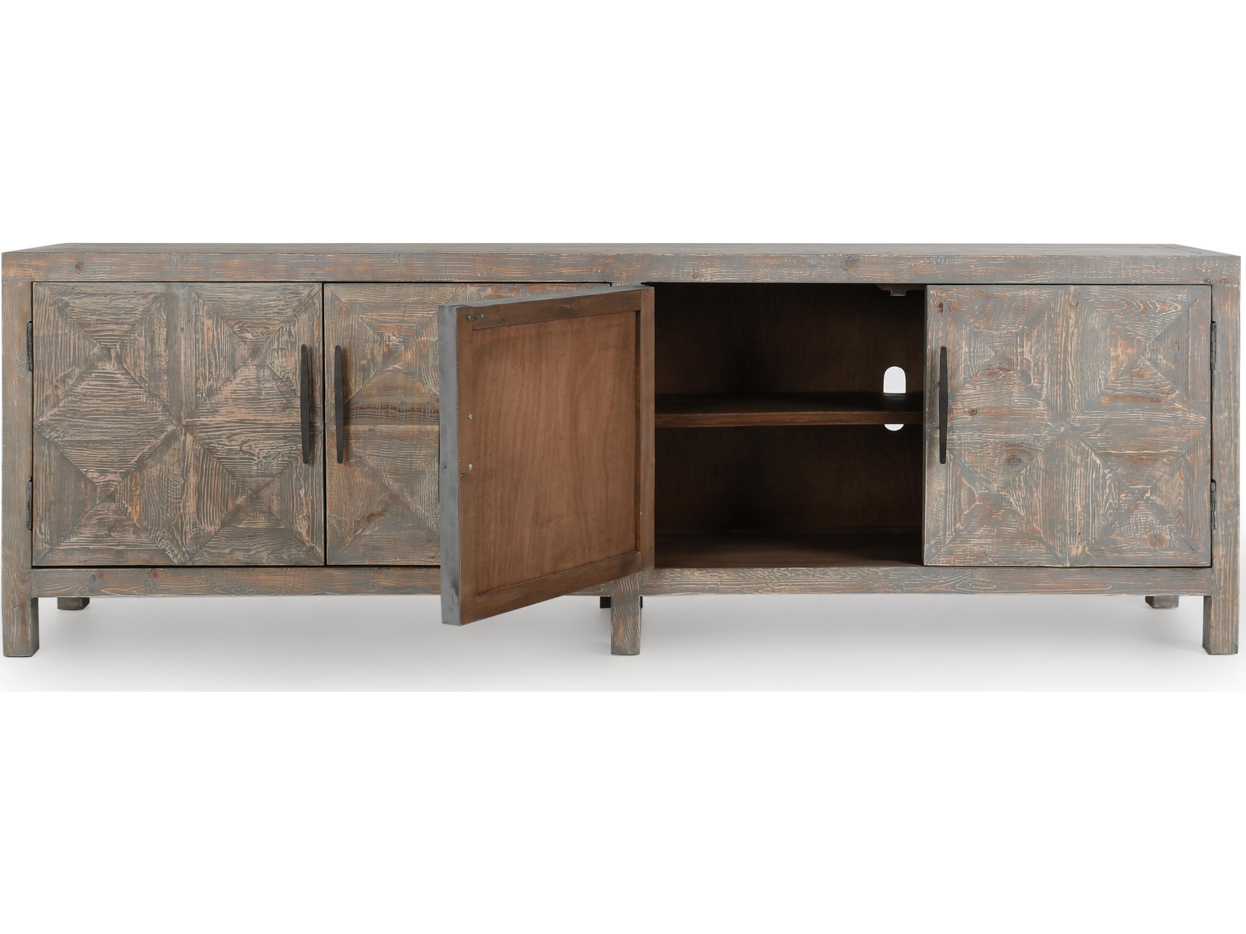 Classic Home Elani 103" Pine Wood Gray Sideboard