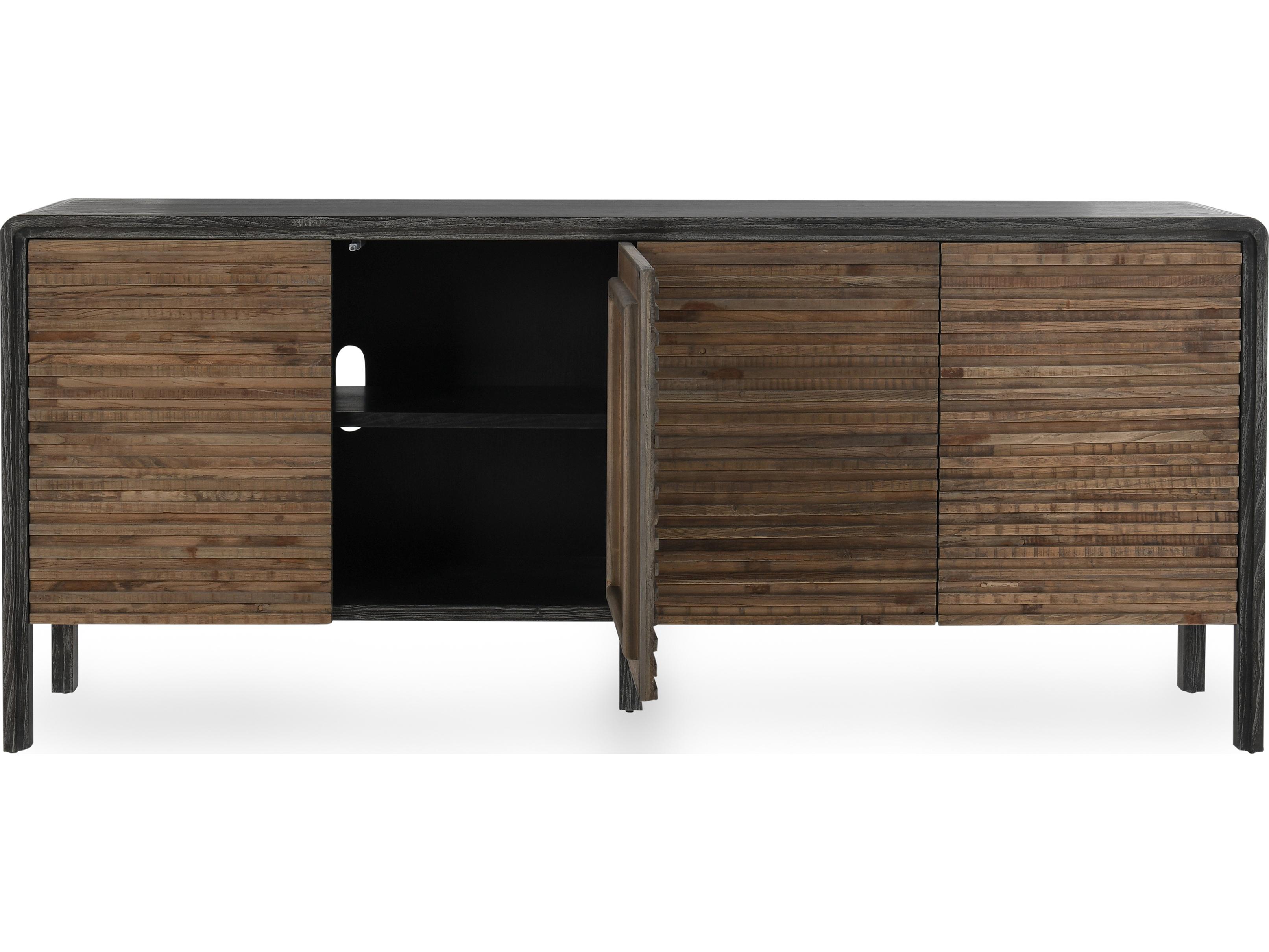 Classic Home Elodie 79" Elm Wood Black Sideboard