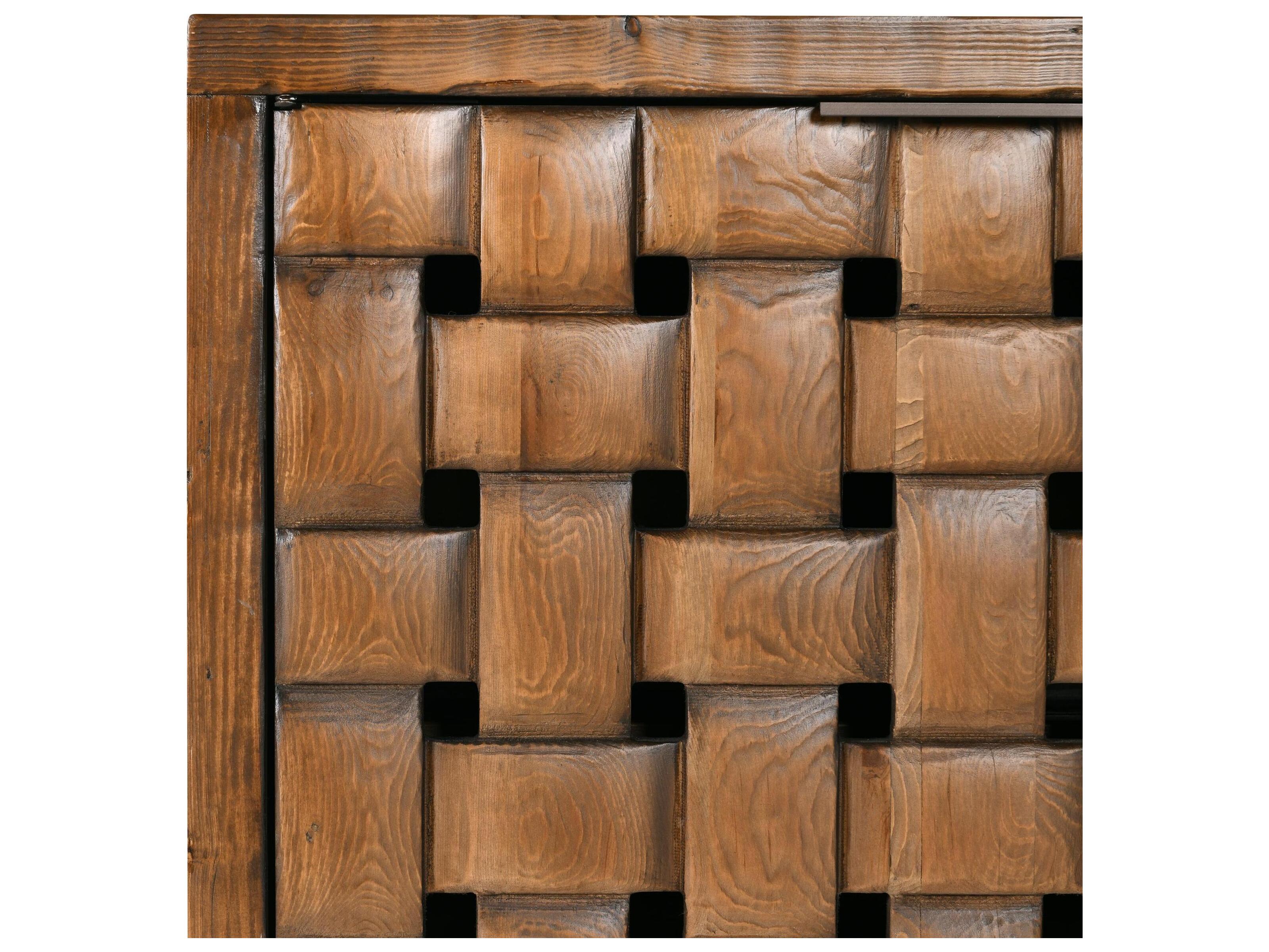 Classic Home Bast 81" Pine Wood Brown Sideboard