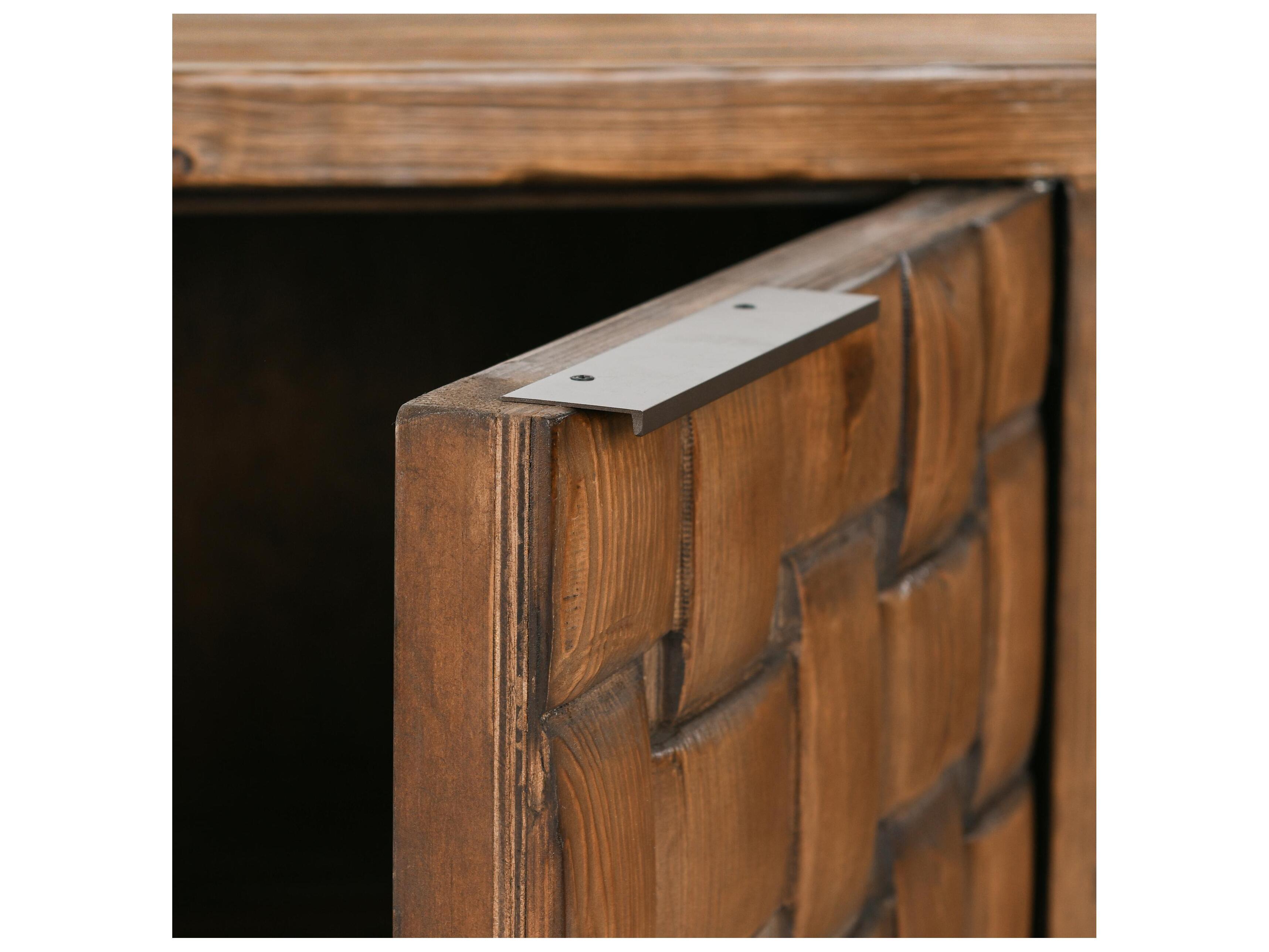 Classic Home Bast 81" Pine Wood Brown Sideboard