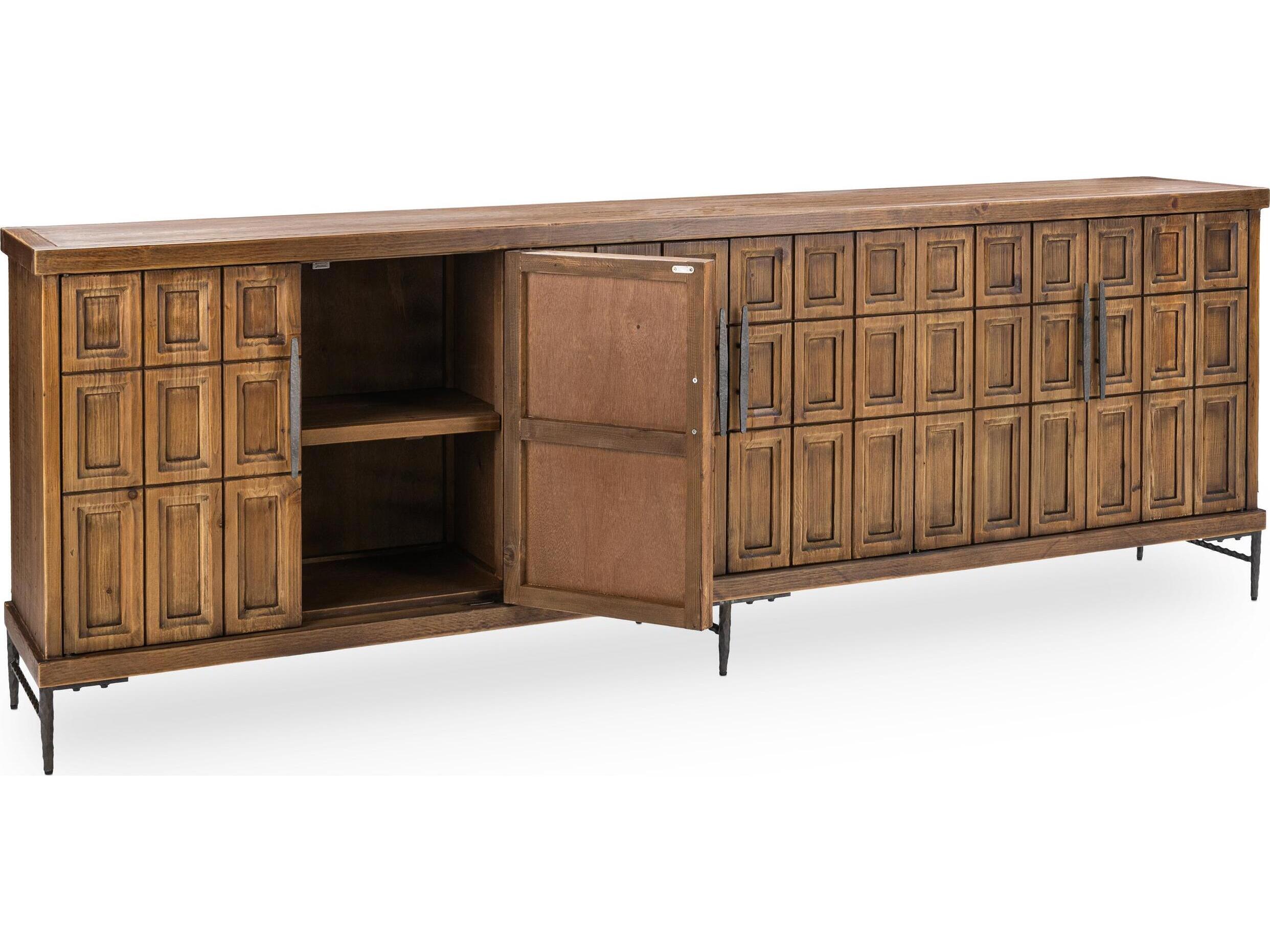Classic Home Willmark 106" Pine Wood Brown Sideboard