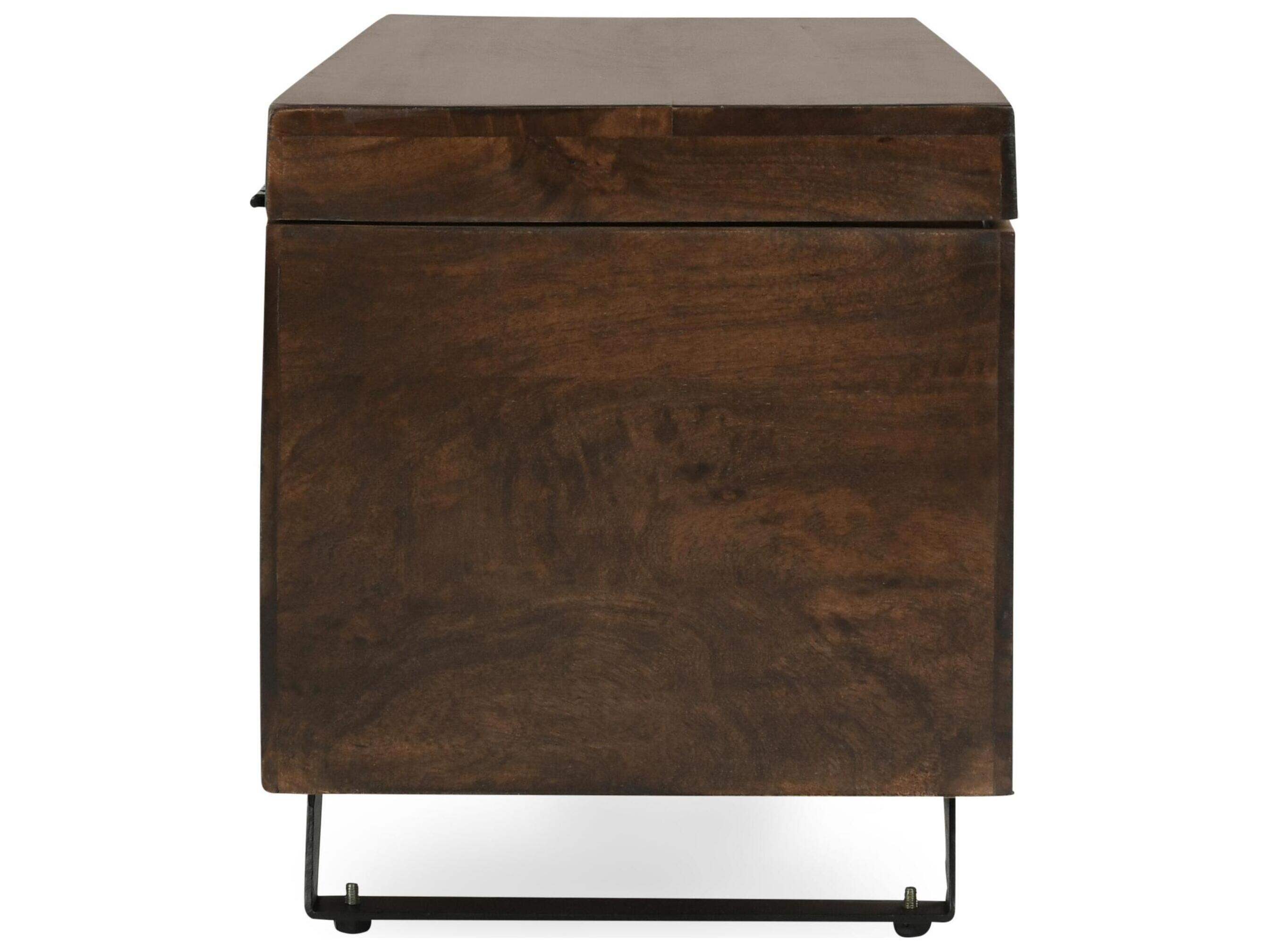 Classic Home Axis Dark Brown Mango Wood Storage Trunk