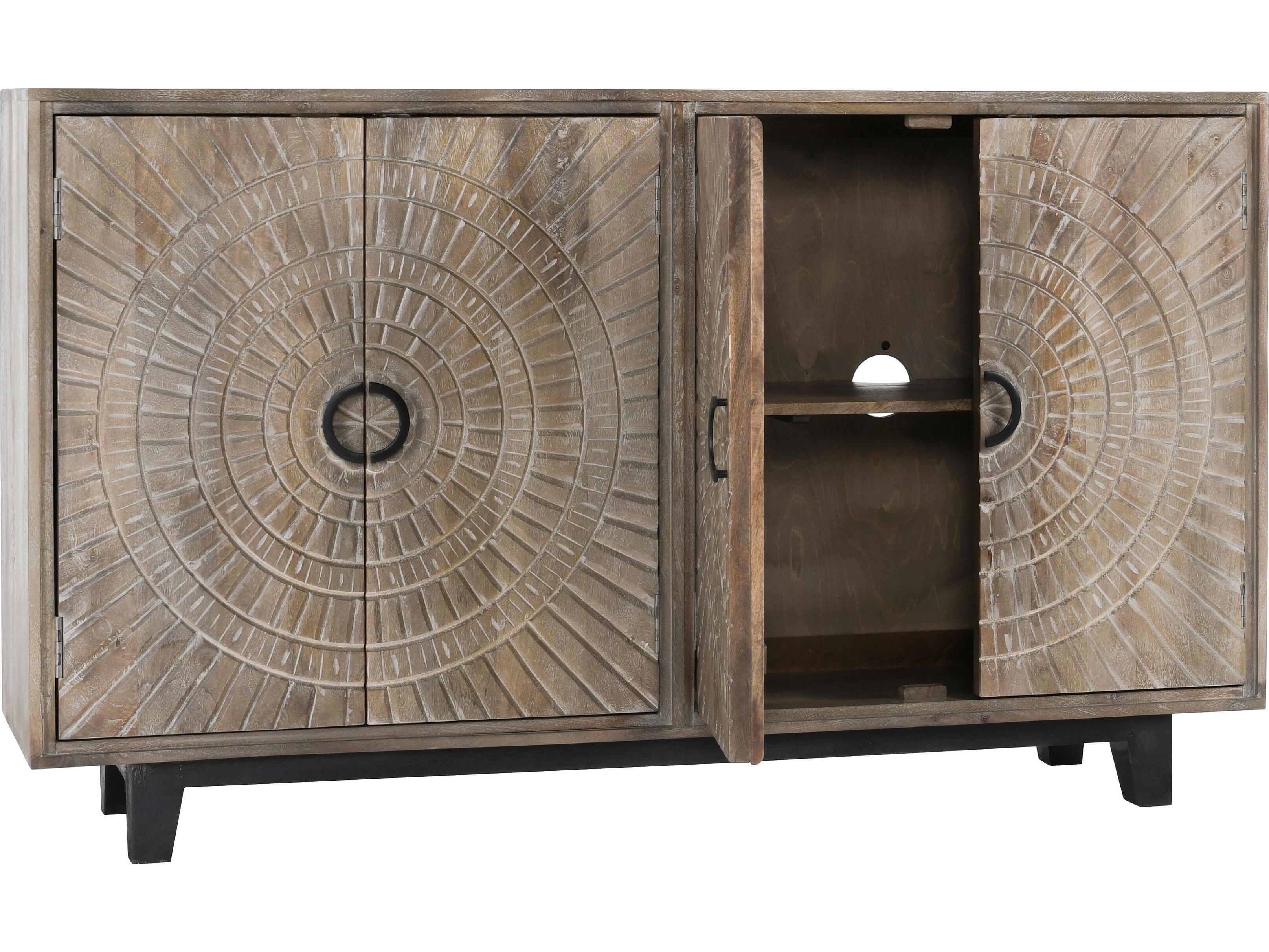 Classic Home Vivienne 65" Mango Wood Gray Sideboard