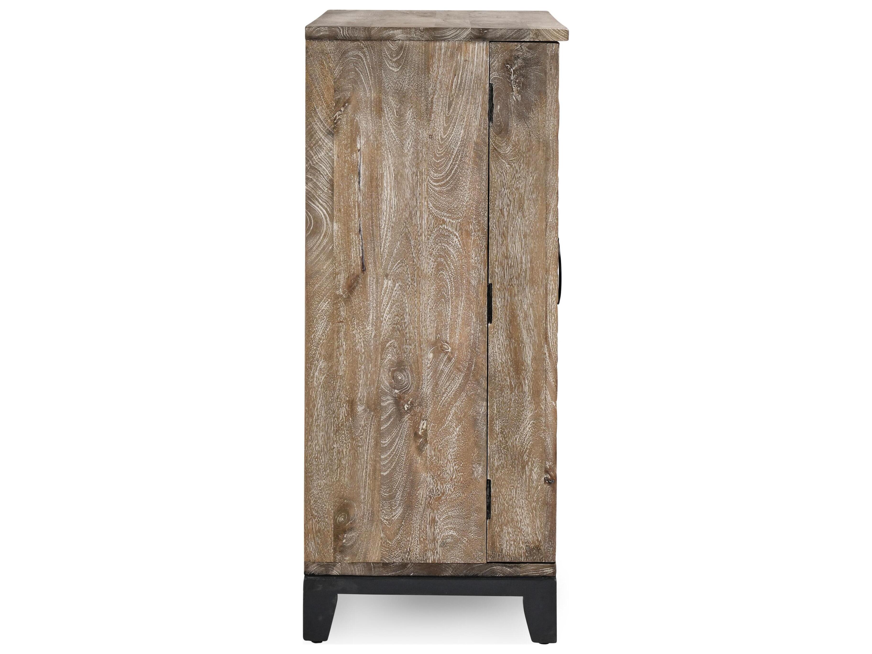 Classic Home Vivienne Mango Wood Antique Grey Bar Cabinet