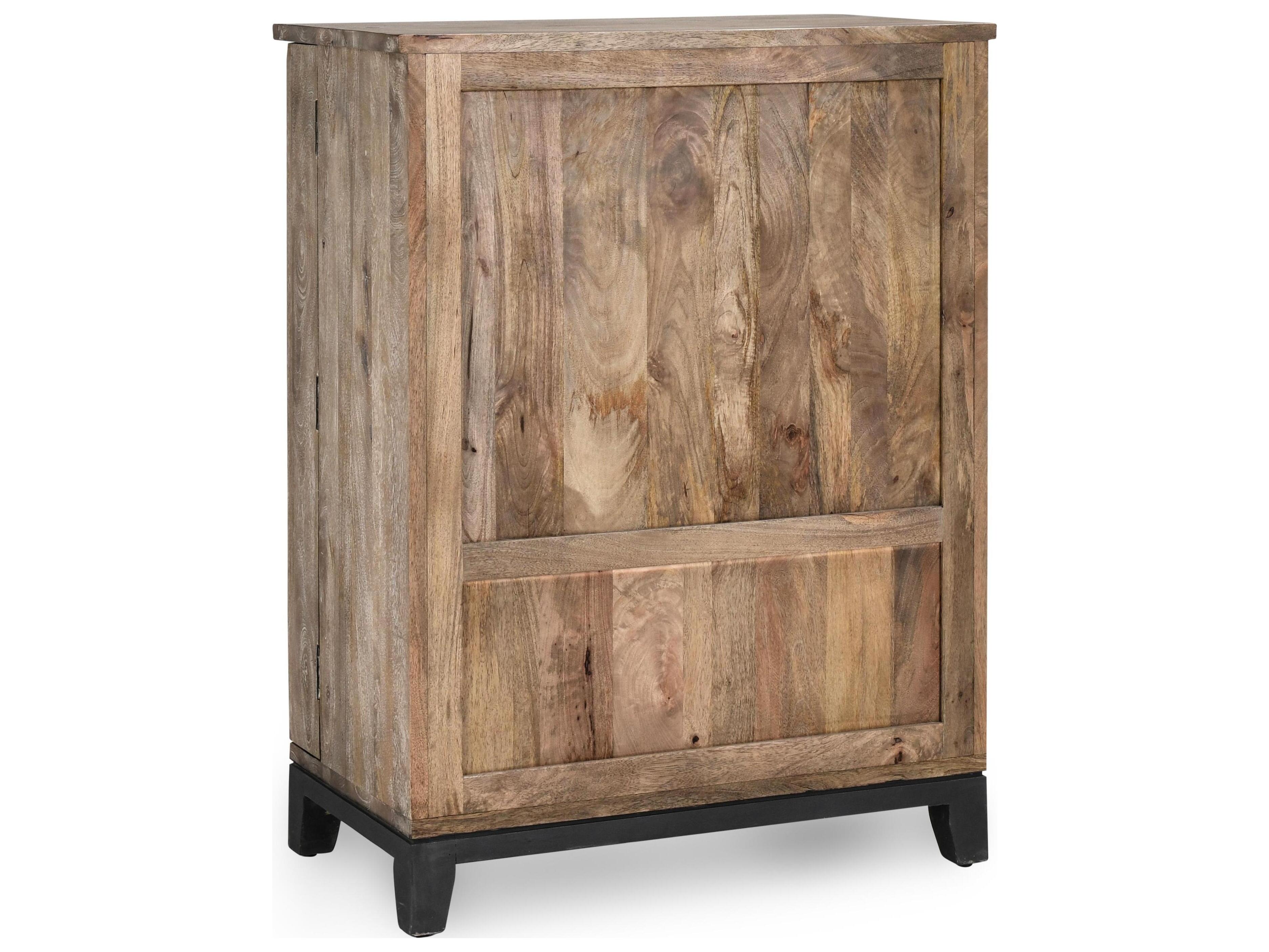Classic Home Vivienne Mango Wood Antique Grey Bar Cabinet