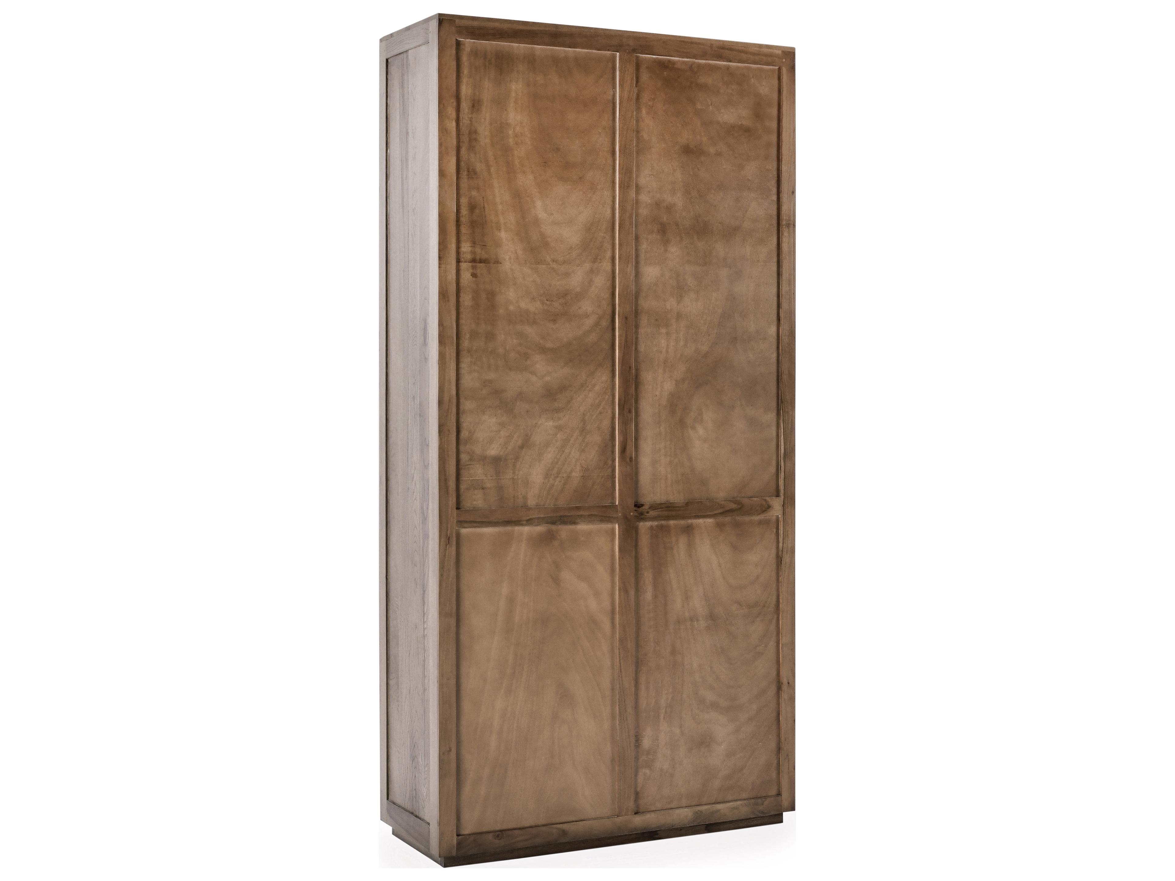 Classic Home Bradley Oak Wood Brown Display Cabinet