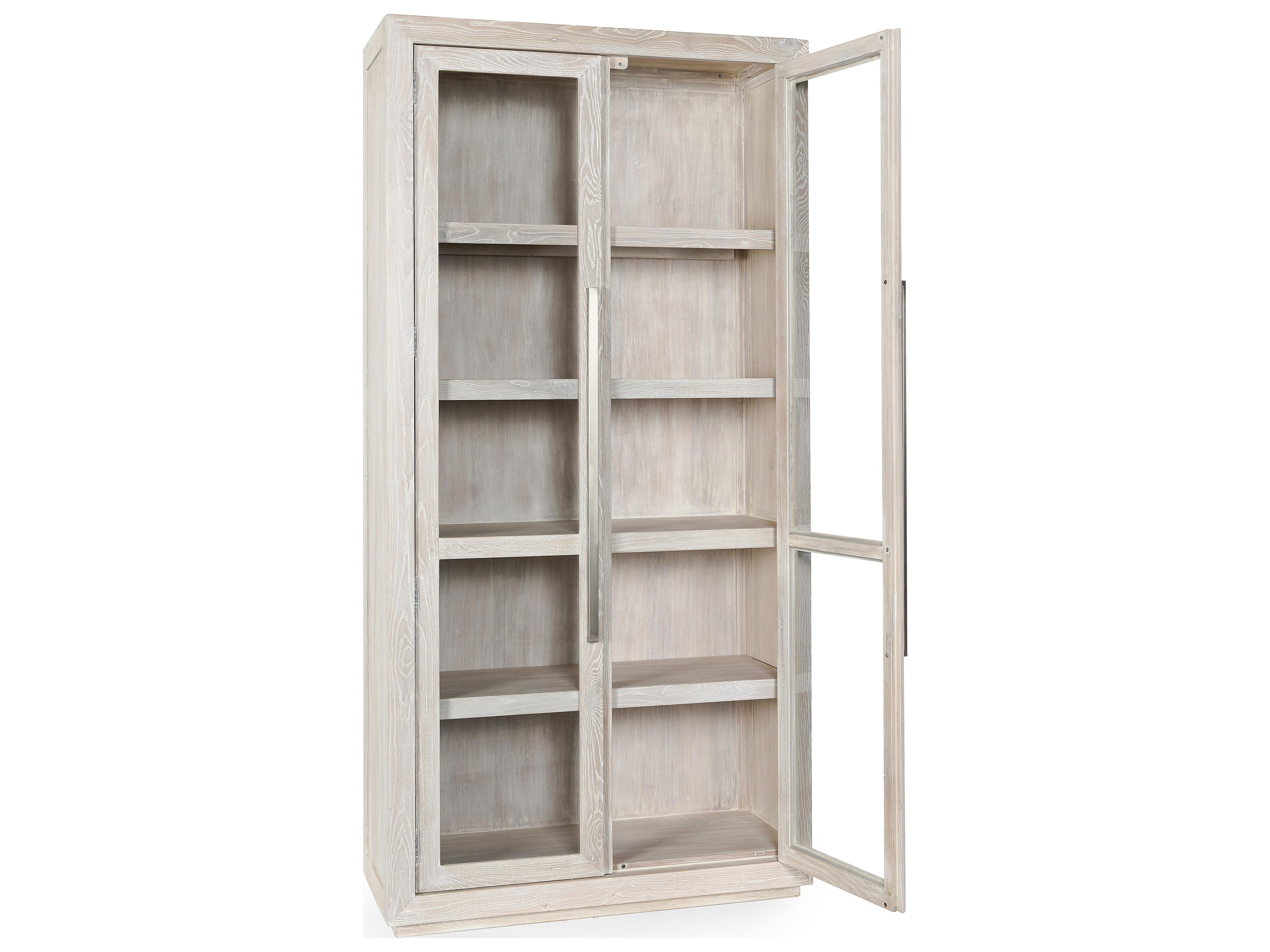 Classic Home Bradley Oak Wood White Display Cabinet