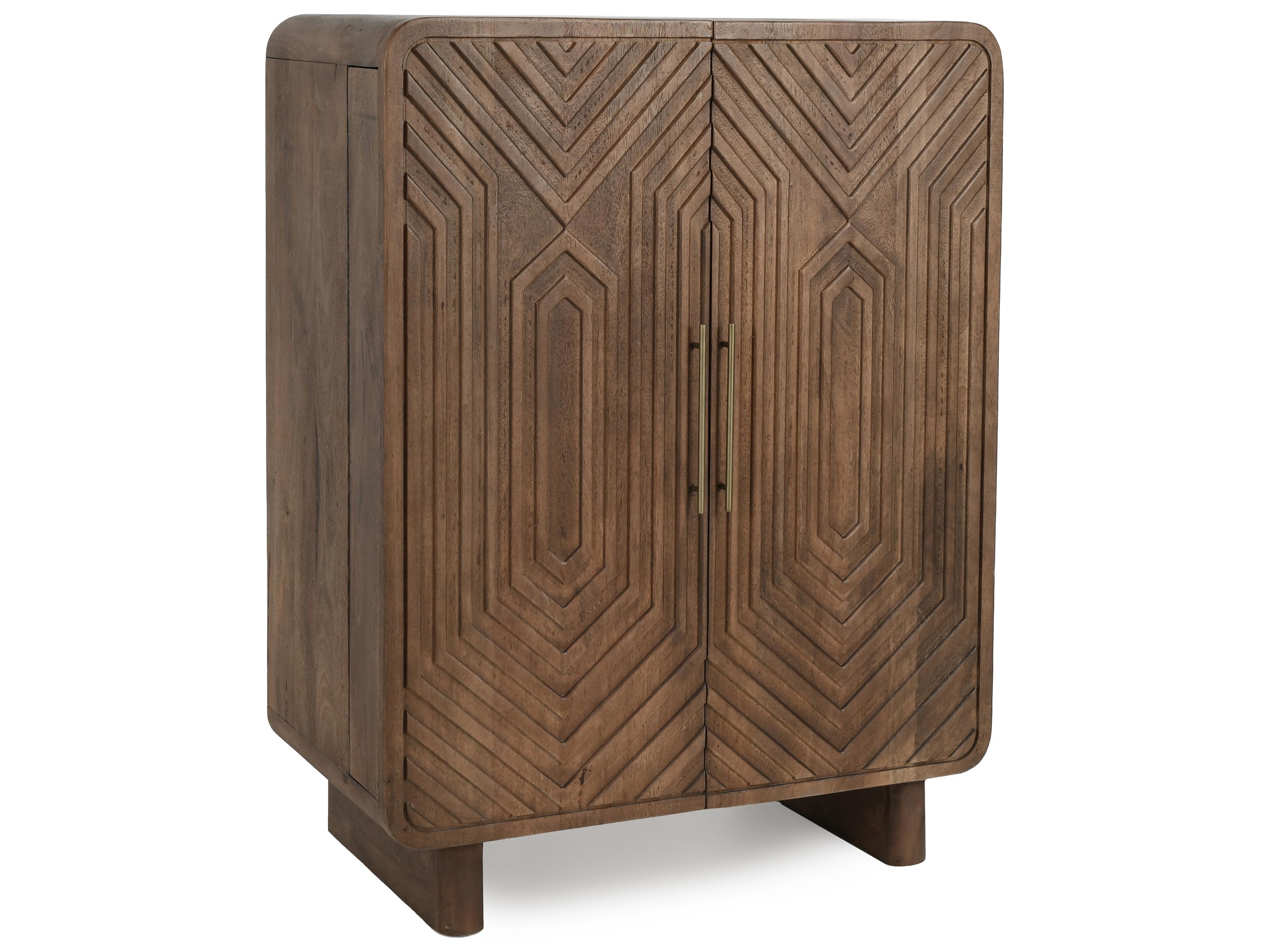 Classic Home Holmes Mango Wood Brown Bar Cabinet