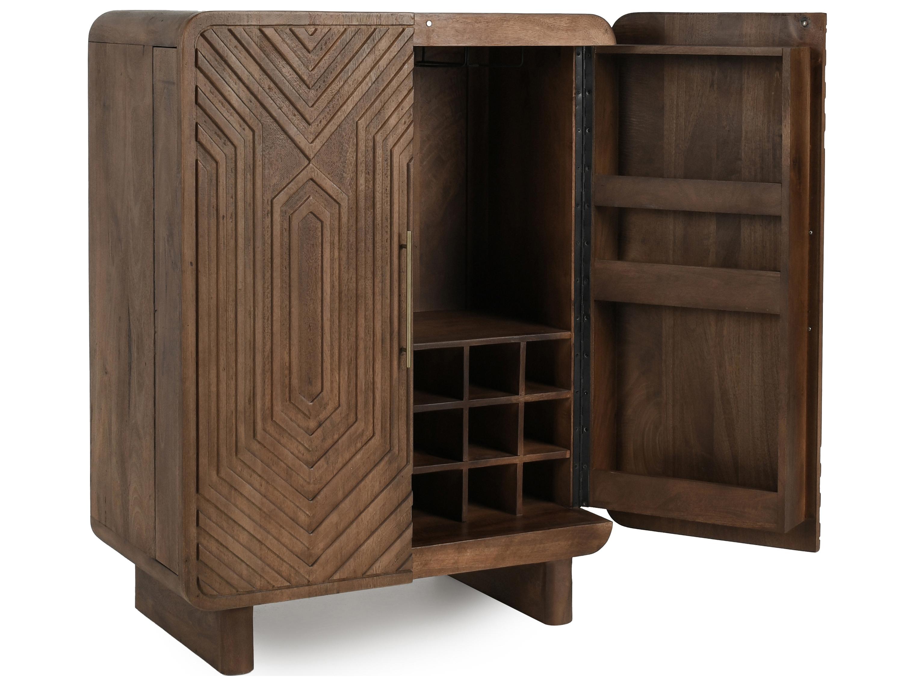 Classic Home Holmes Mango Wood Brown Bar Cabinet