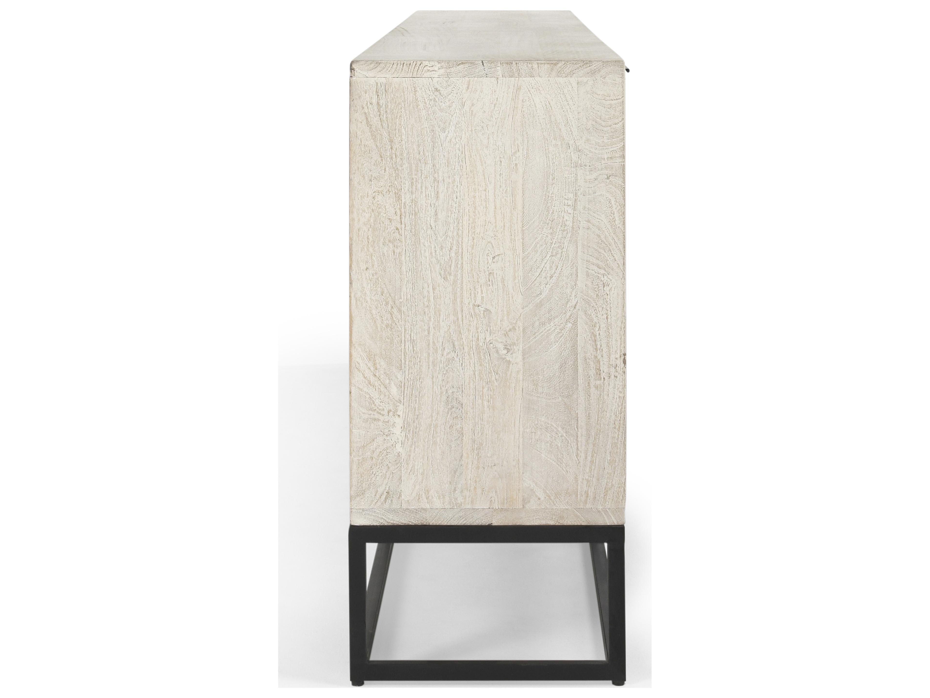 Classic Home Flint 108" Mango Wood White Sideboard