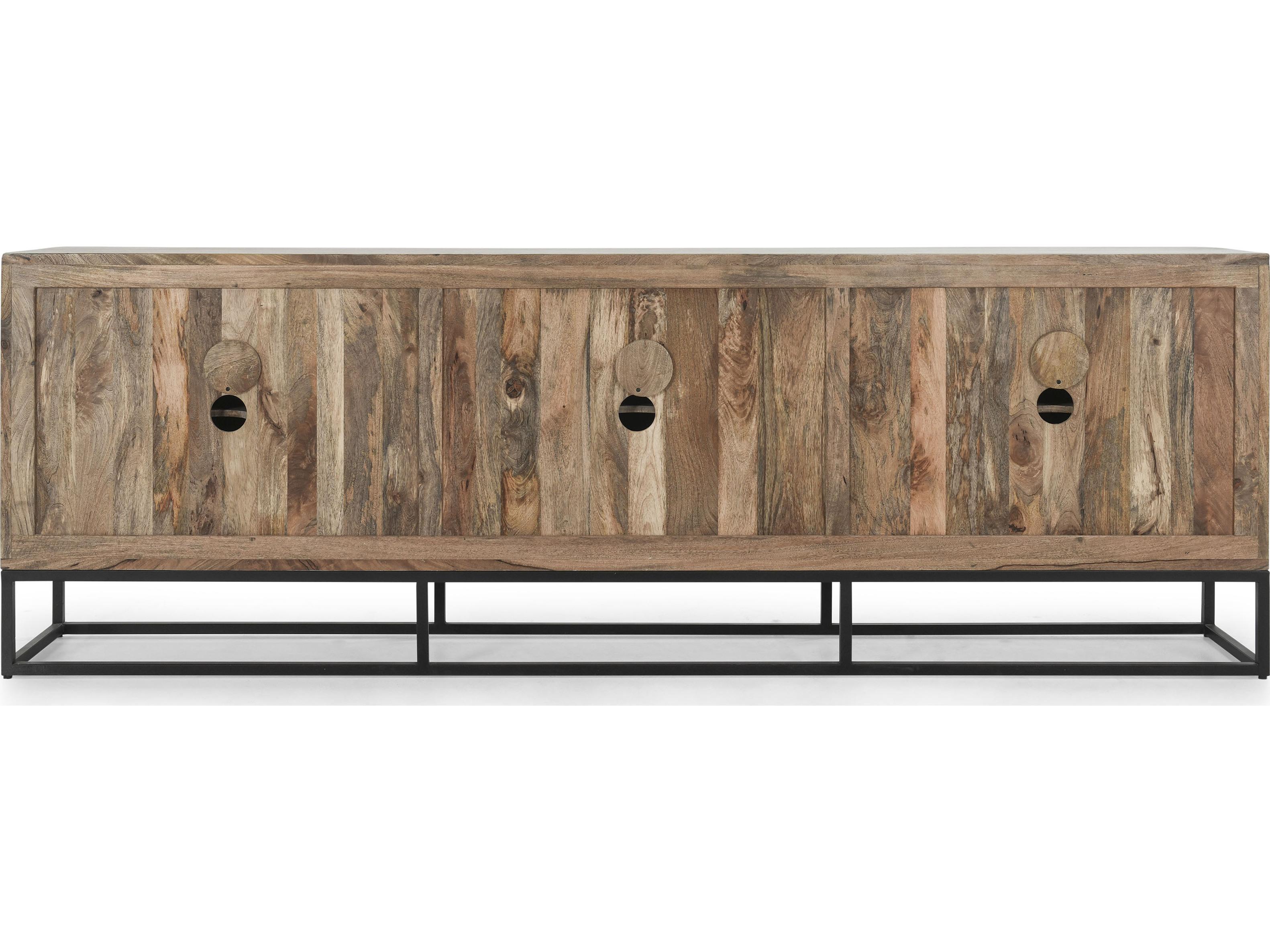 Classic Home Flint 108" Mango Wood White Sideboard