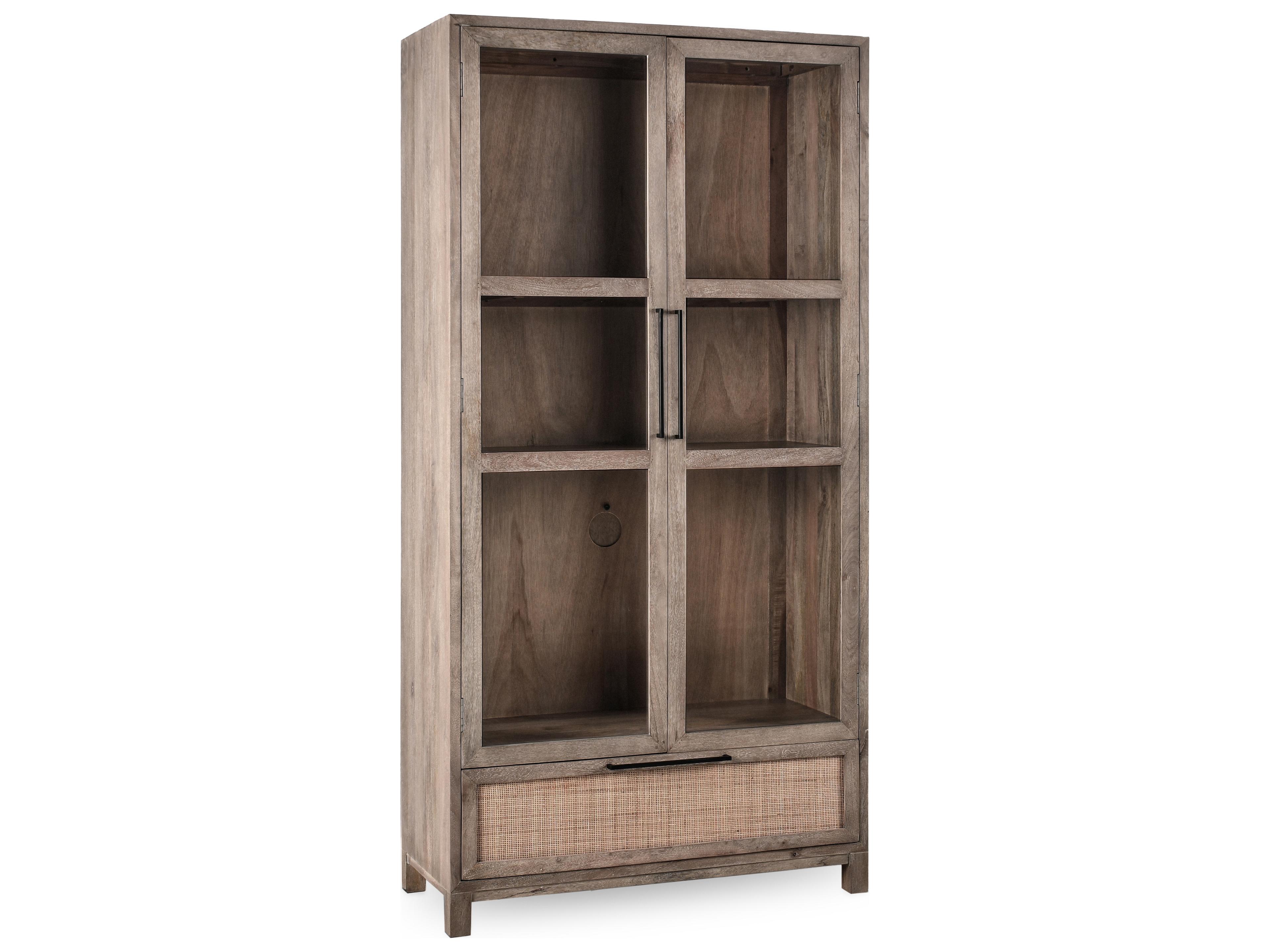Classic Home Jensen Mango Wood Taupe Display Cabinet