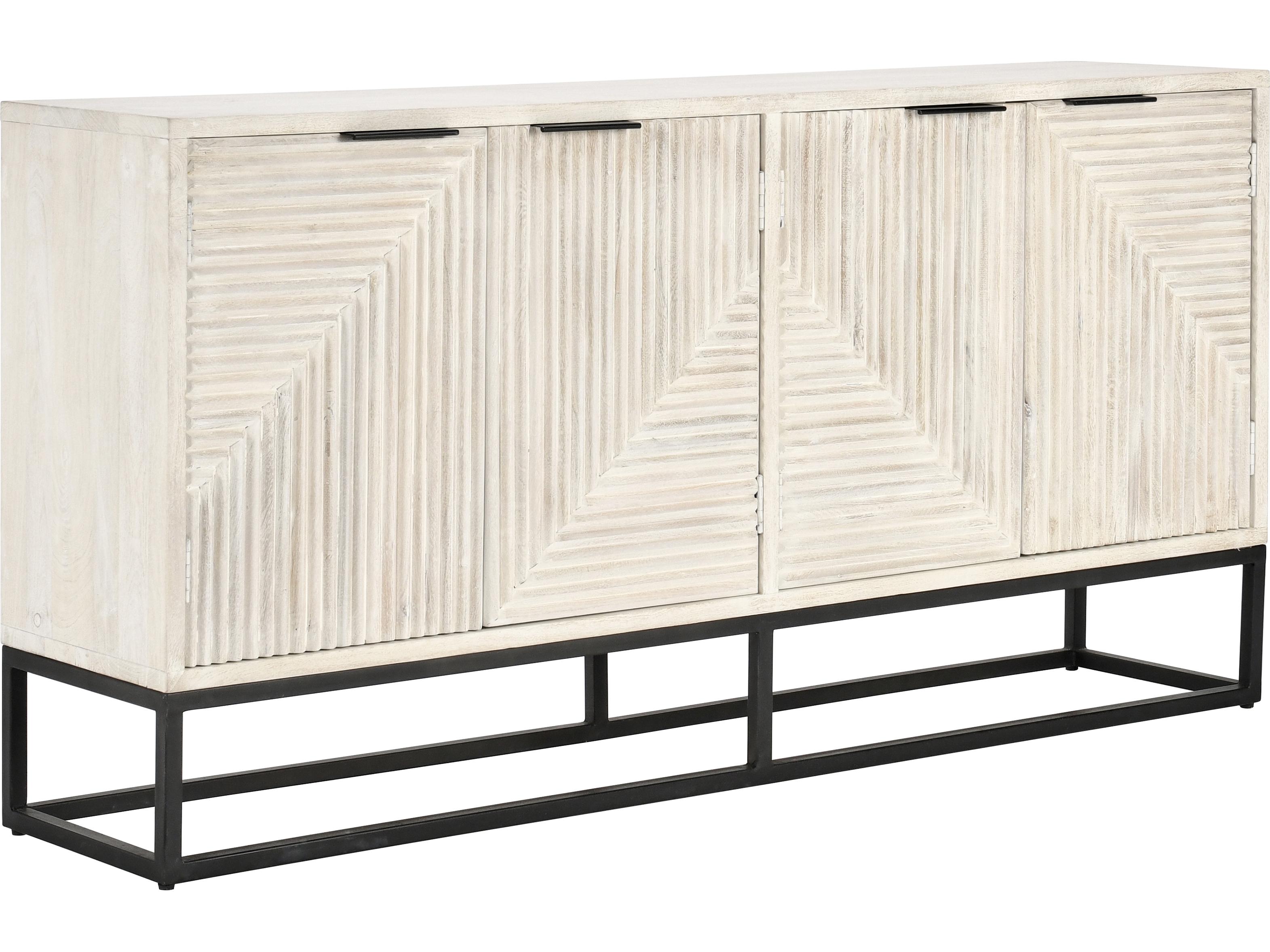Classic Home Flint 72" Mango Wood White Sideboard