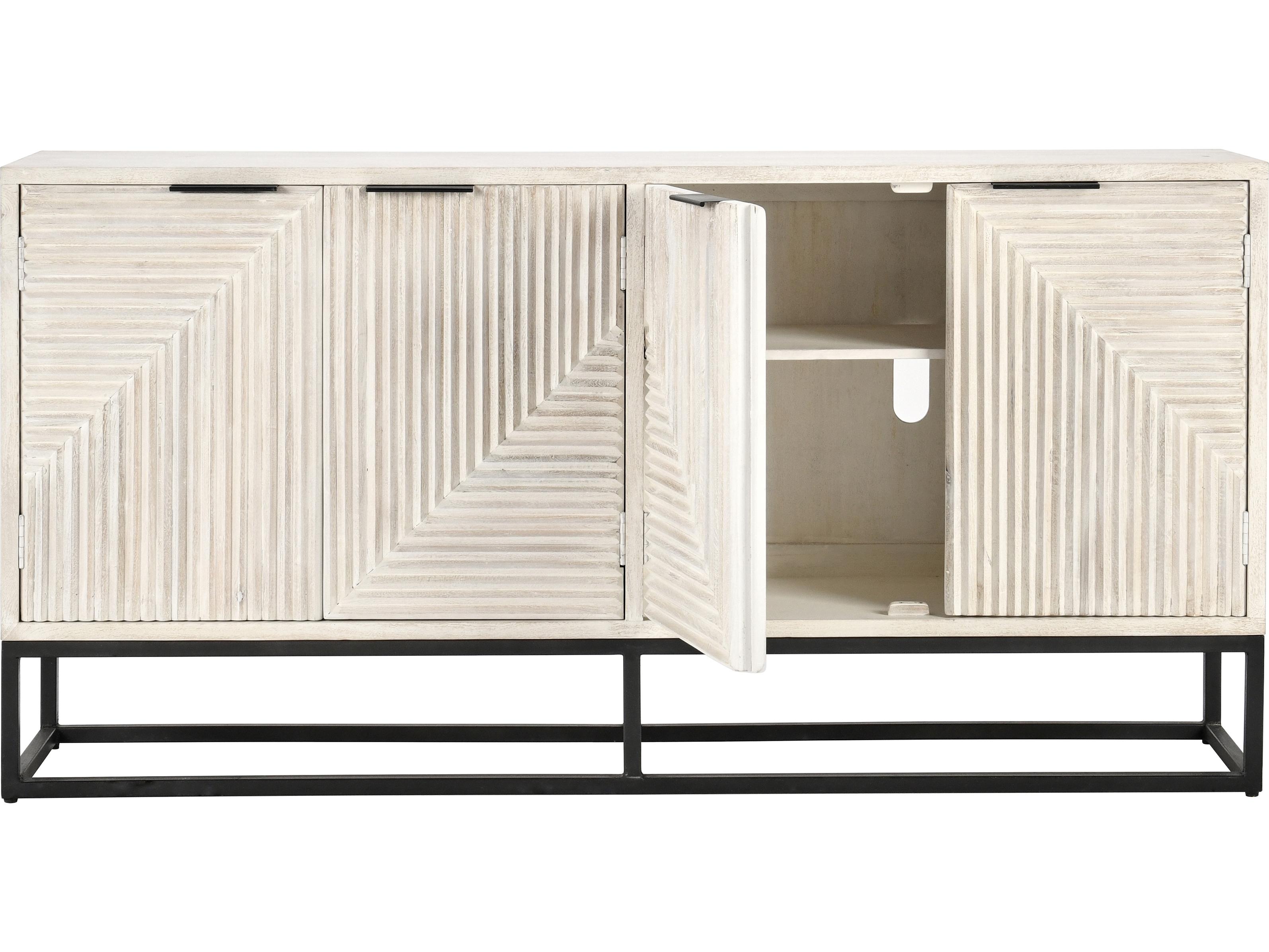 Classic Home Flint 72" Mango Wood White Sideboard