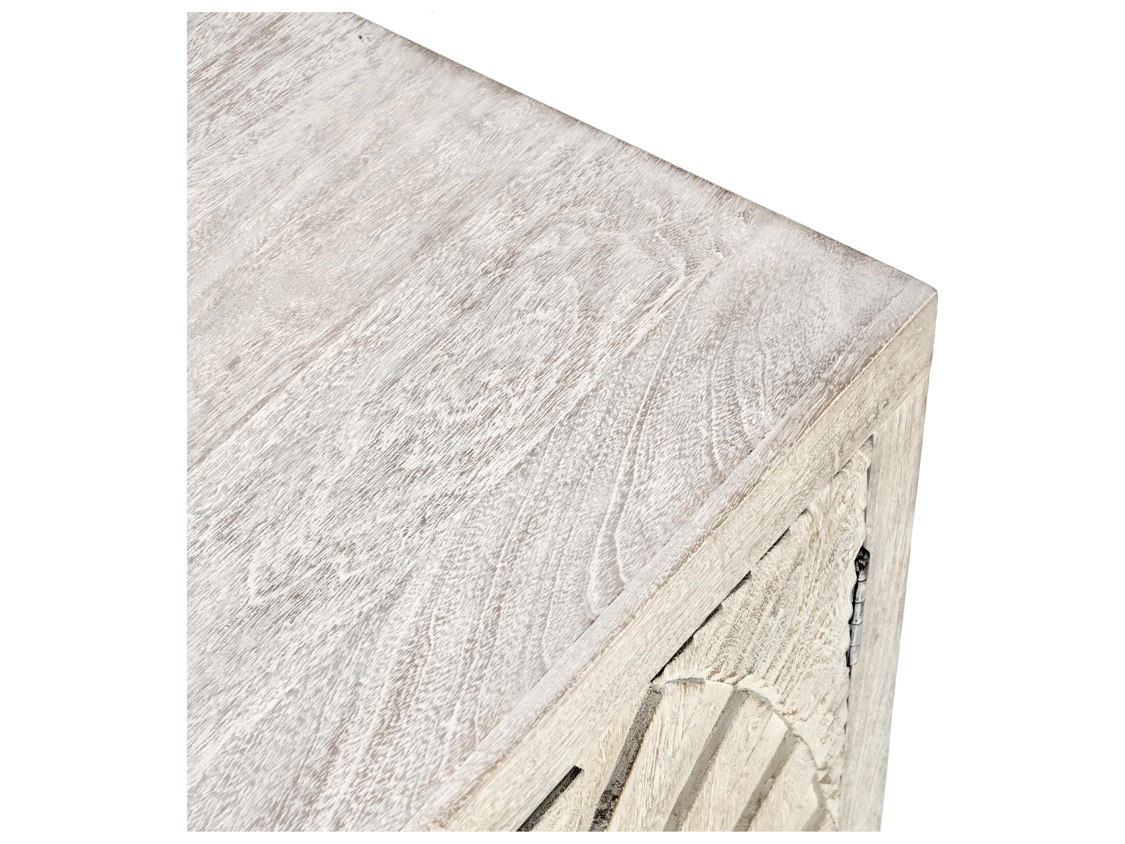 Classic Home Apollo 84" Mango Wood White Wash Sideboard