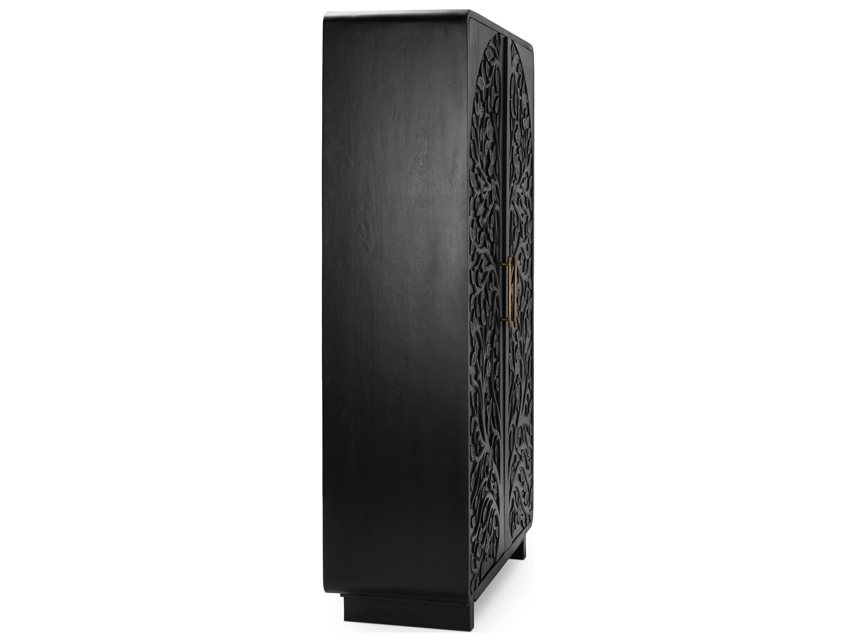 Classic Home Albero Mango Wood Black Display Cabinet