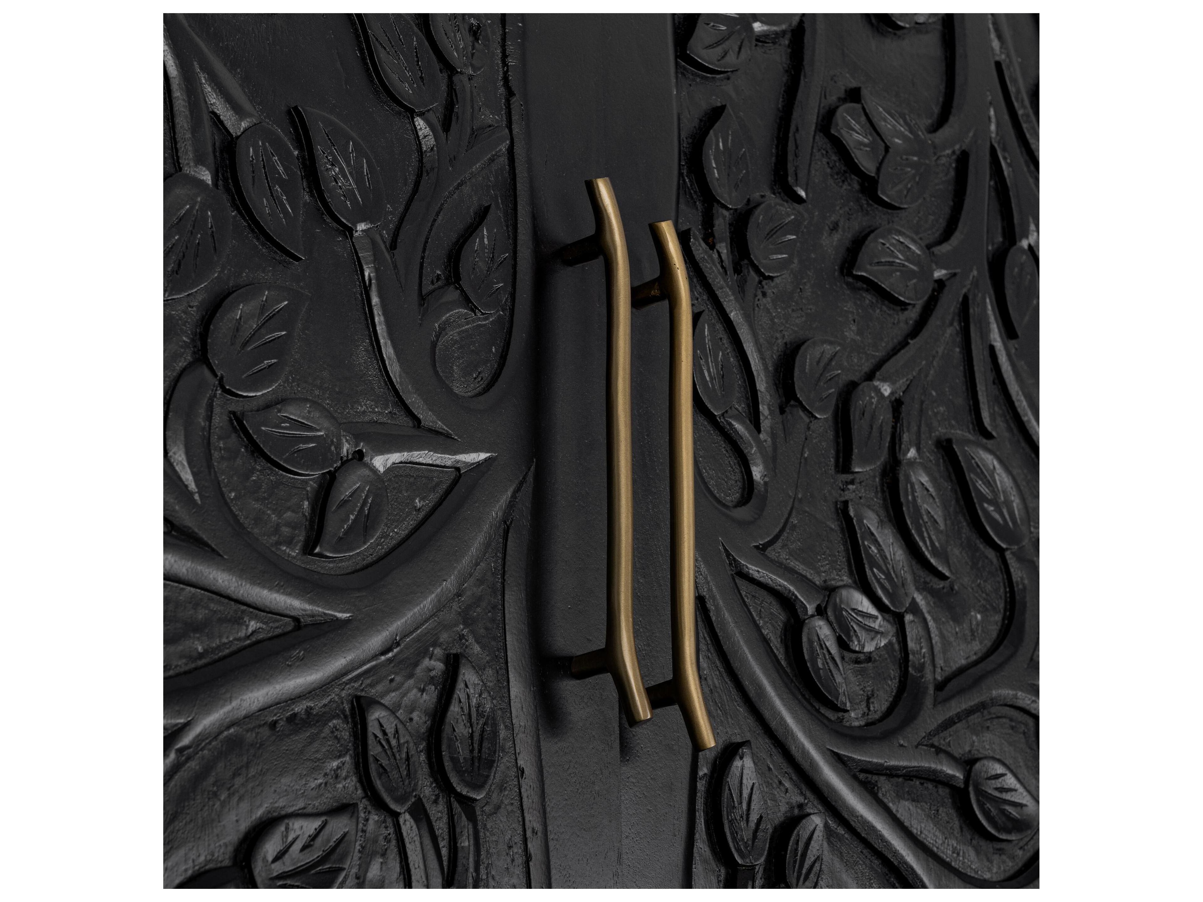 Classic Home Albero Mango Wood Black Display Cabinet