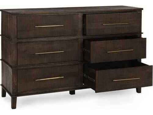 Classic Home Westlake 6-Drawers Brown Mango Wood Double Dresser