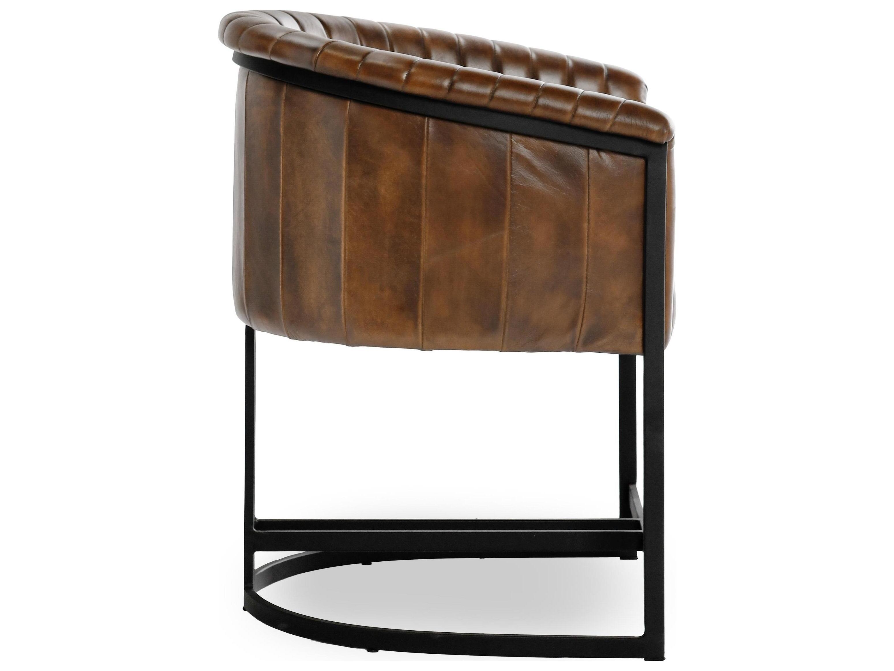 Classic Home Seville Black Leather Arm Dining Chair