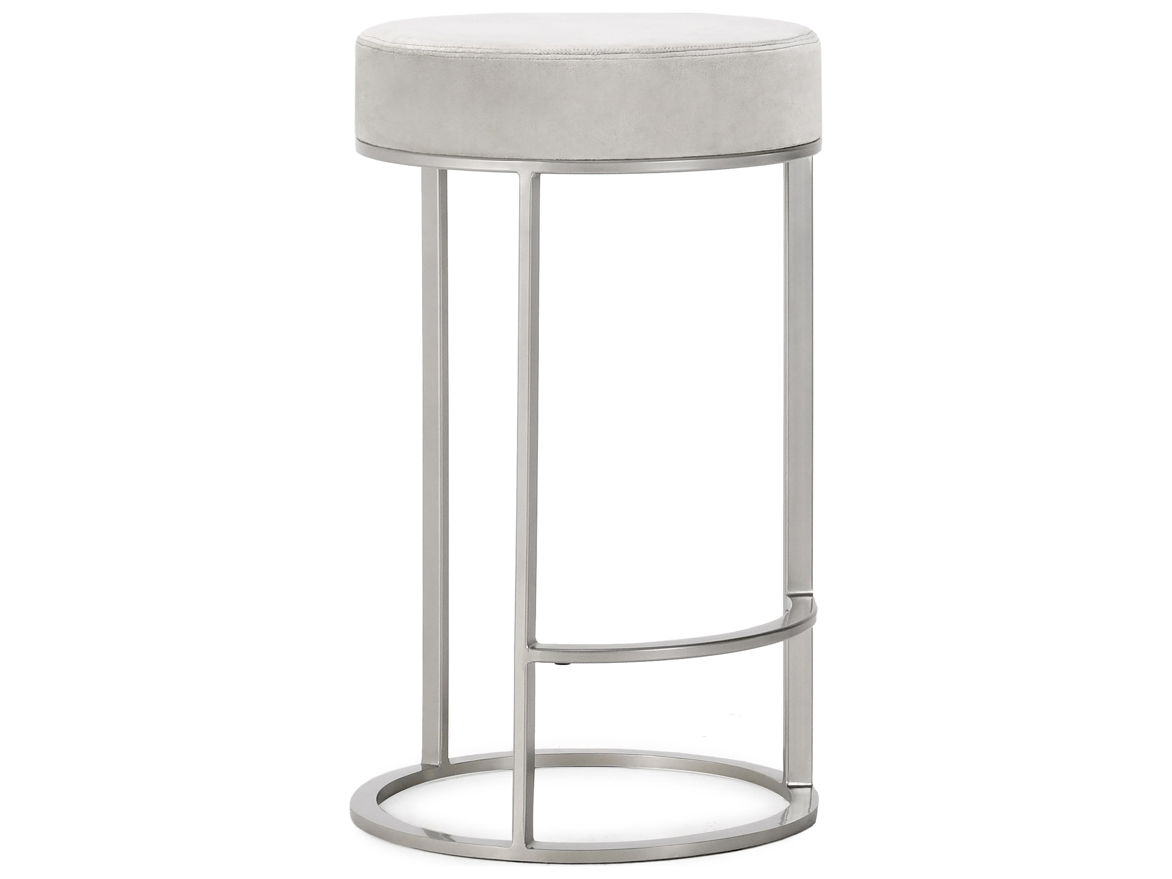Classic Home Quinn Gray Upholstered Counter Stool