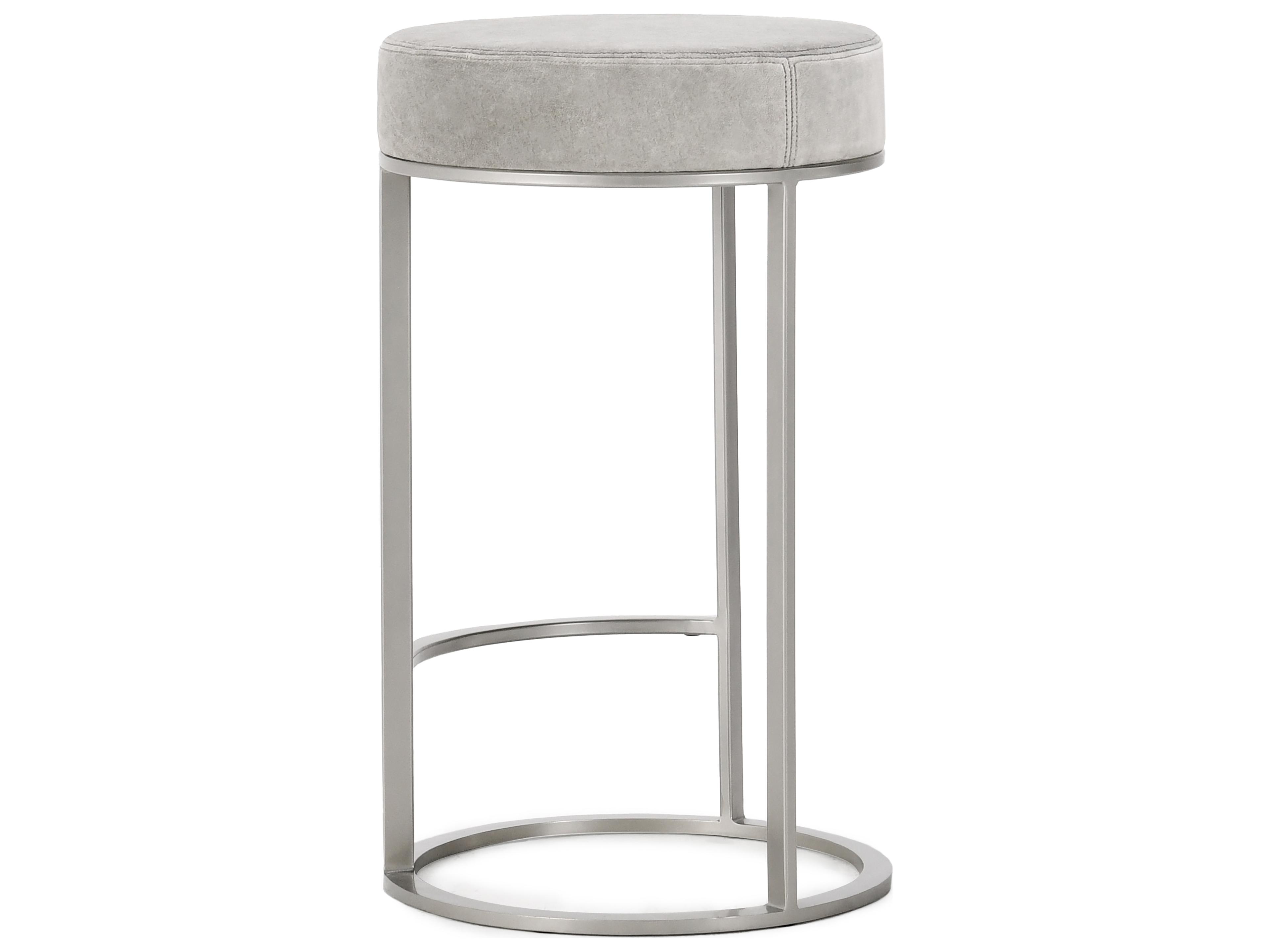 Classic Home Quinn Gray Upholstered Counter Stool