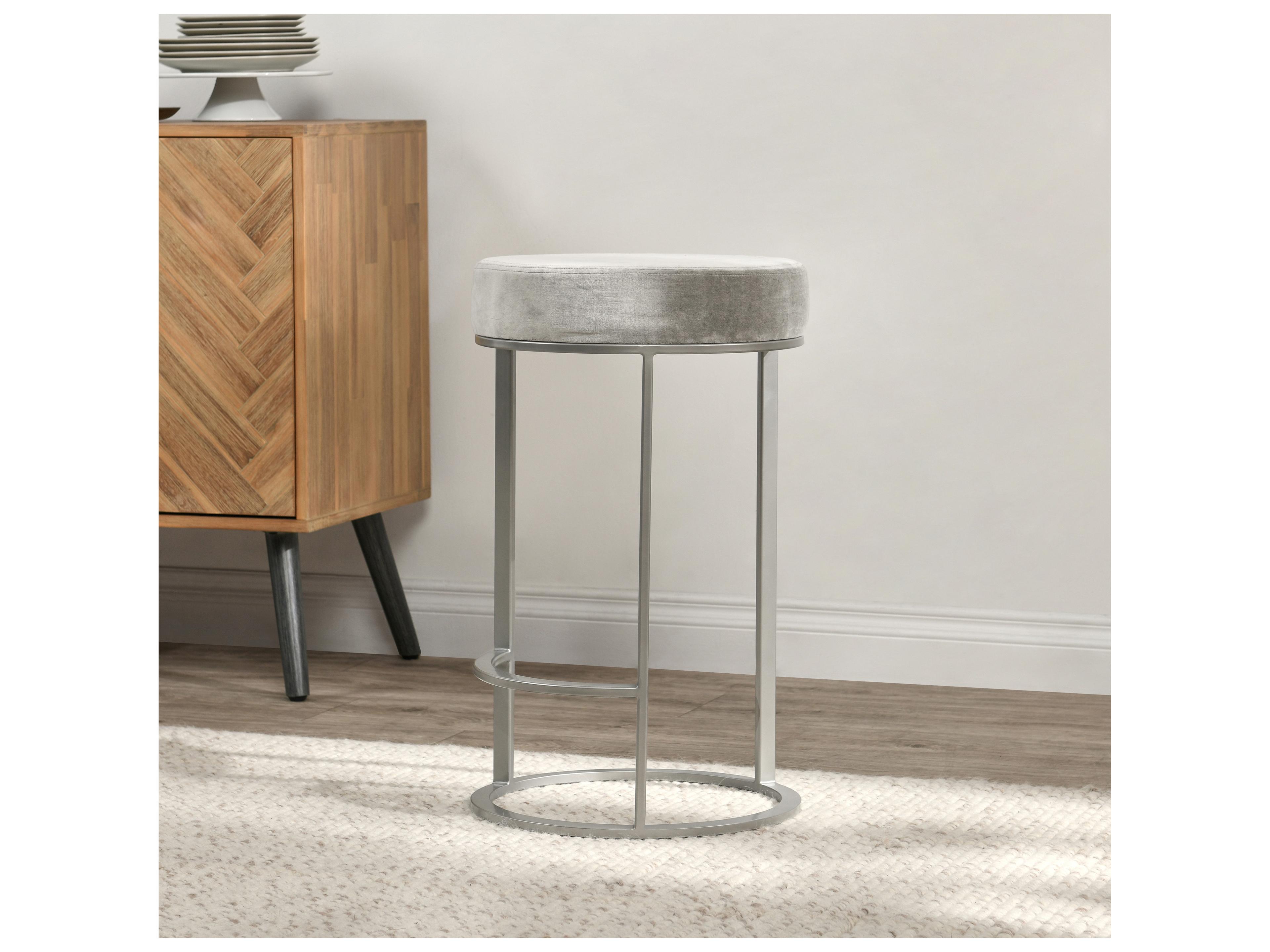Classic Home Quinn Gray Upholstered Counter Stool