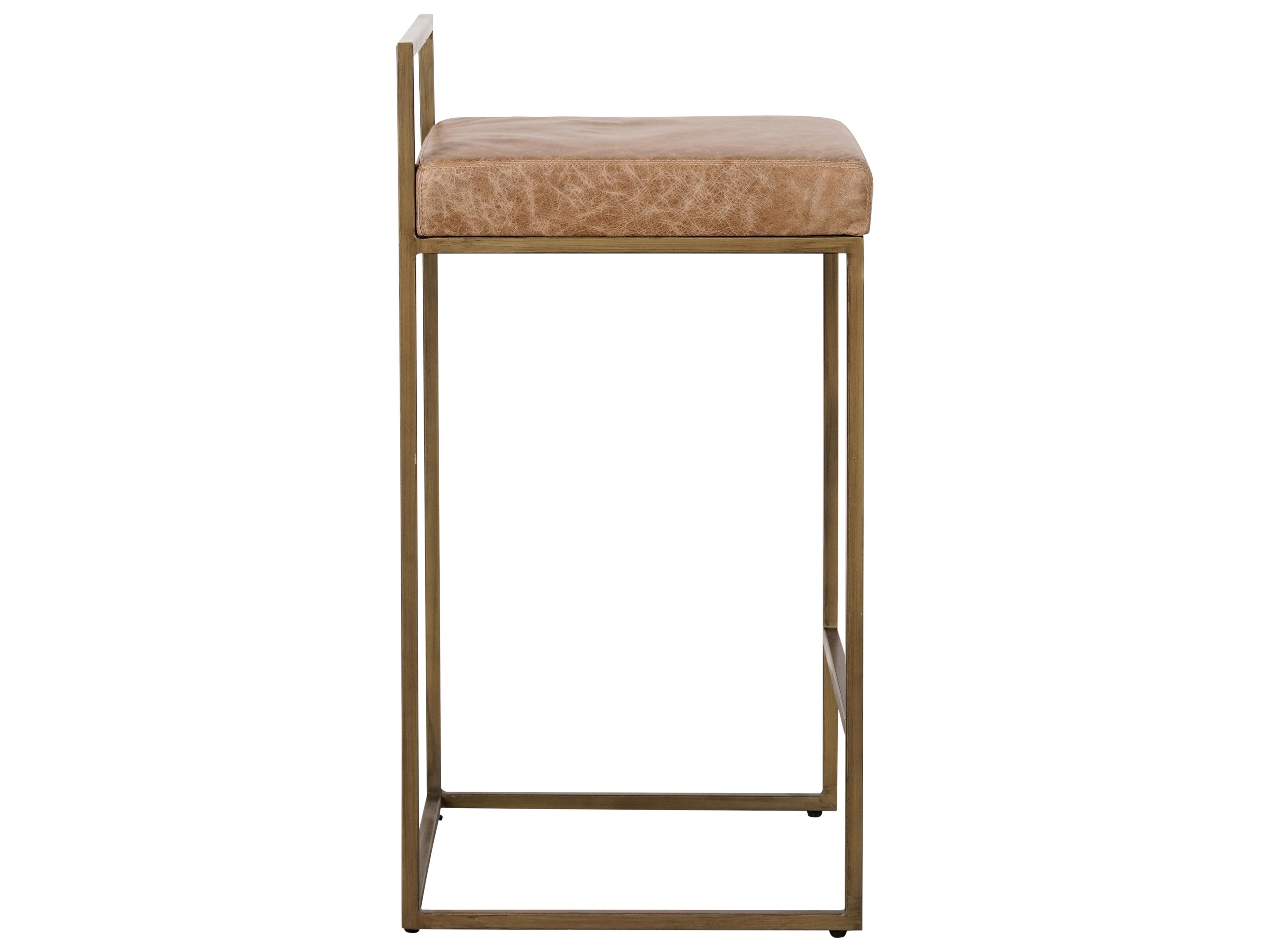 Classic Home Belfort Chestnut Leather Bar Stool