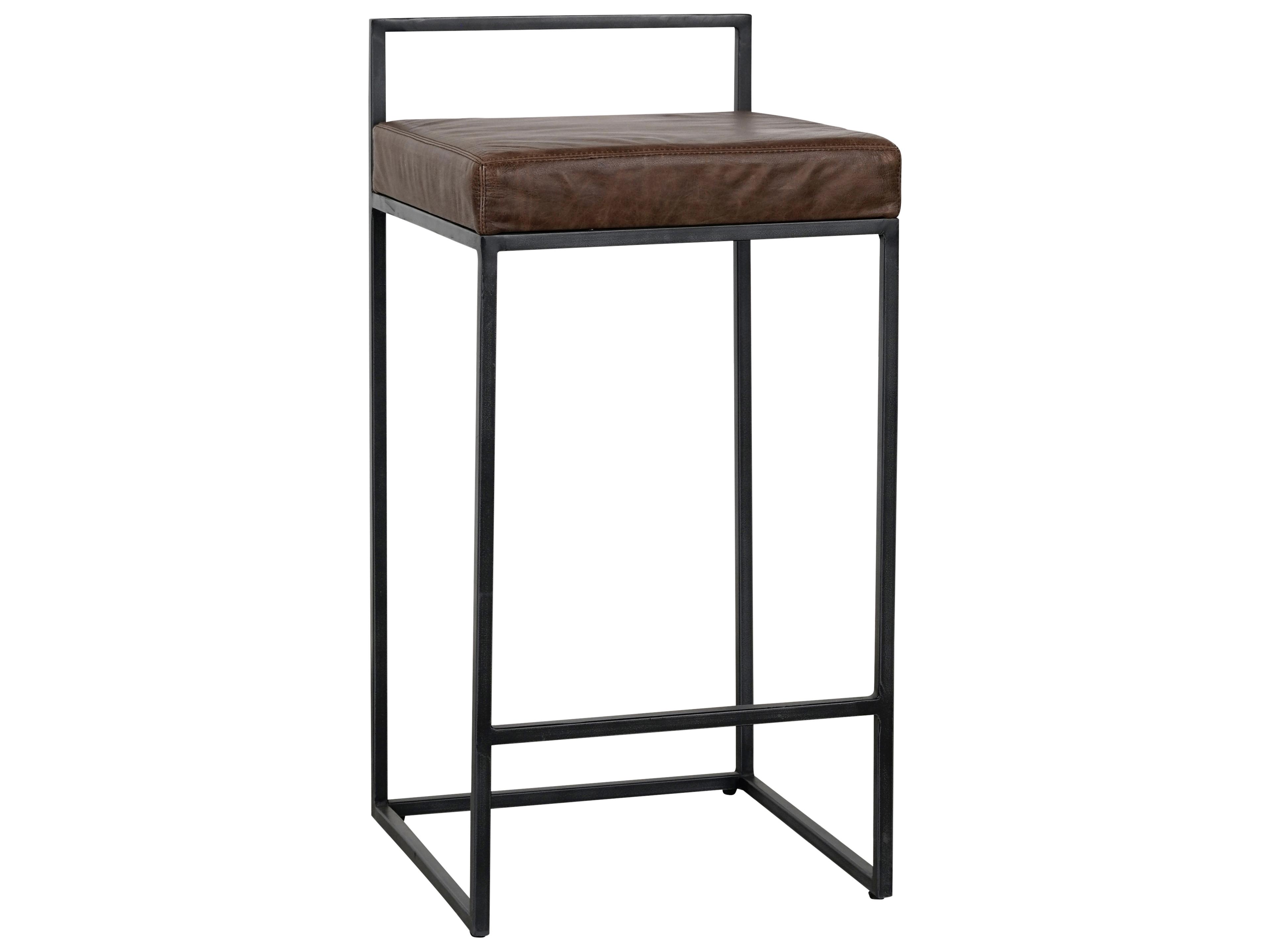 Classic Home Belfort Cocoa Leather Bar Stool