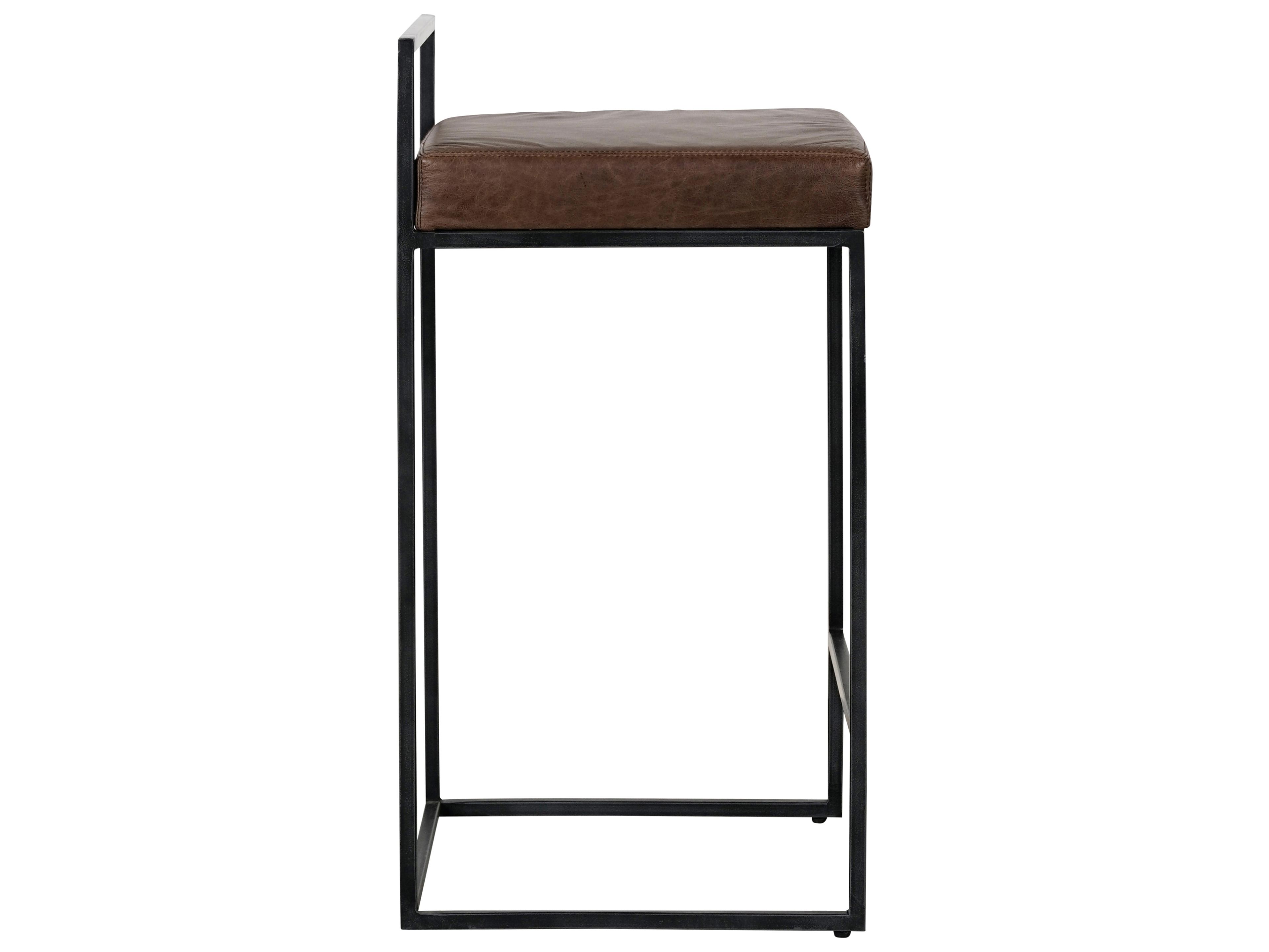 Classic Home Belfort Cocoa Leather Bar Stool