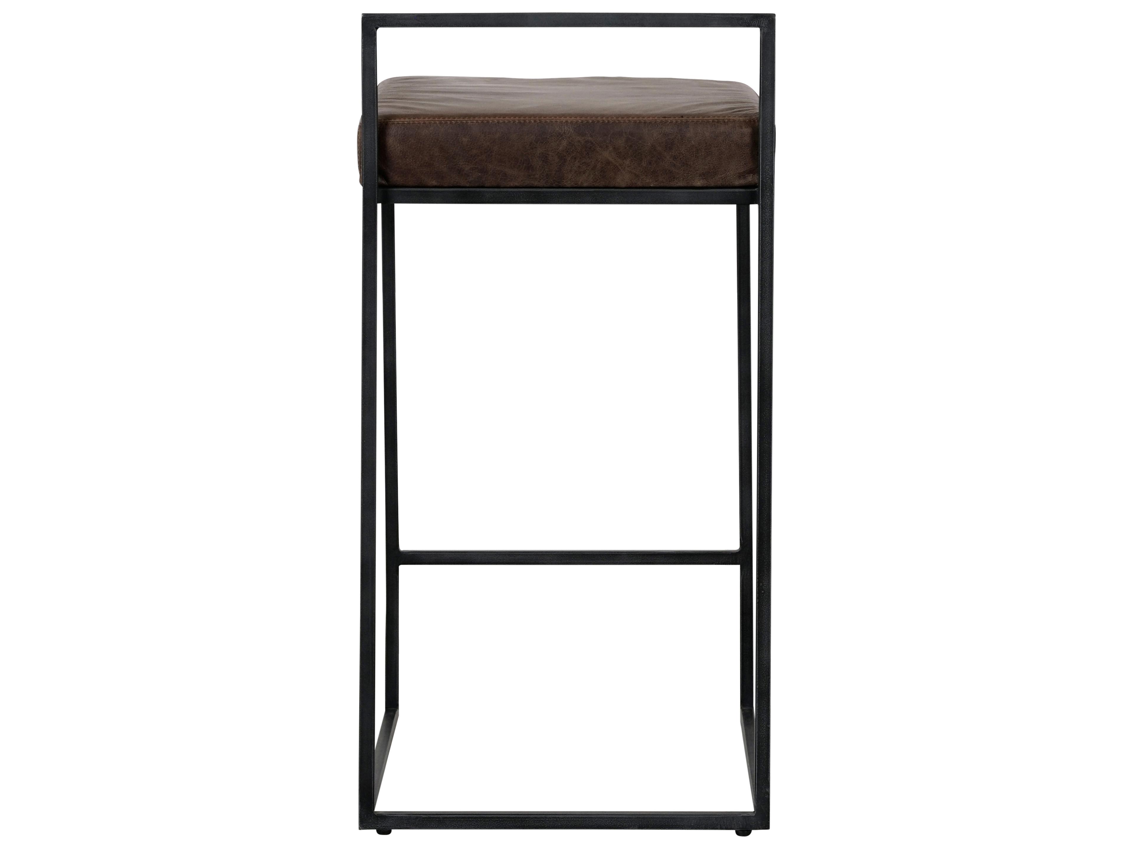 Classic Home Belfort Cocoa Leather Bar Stool