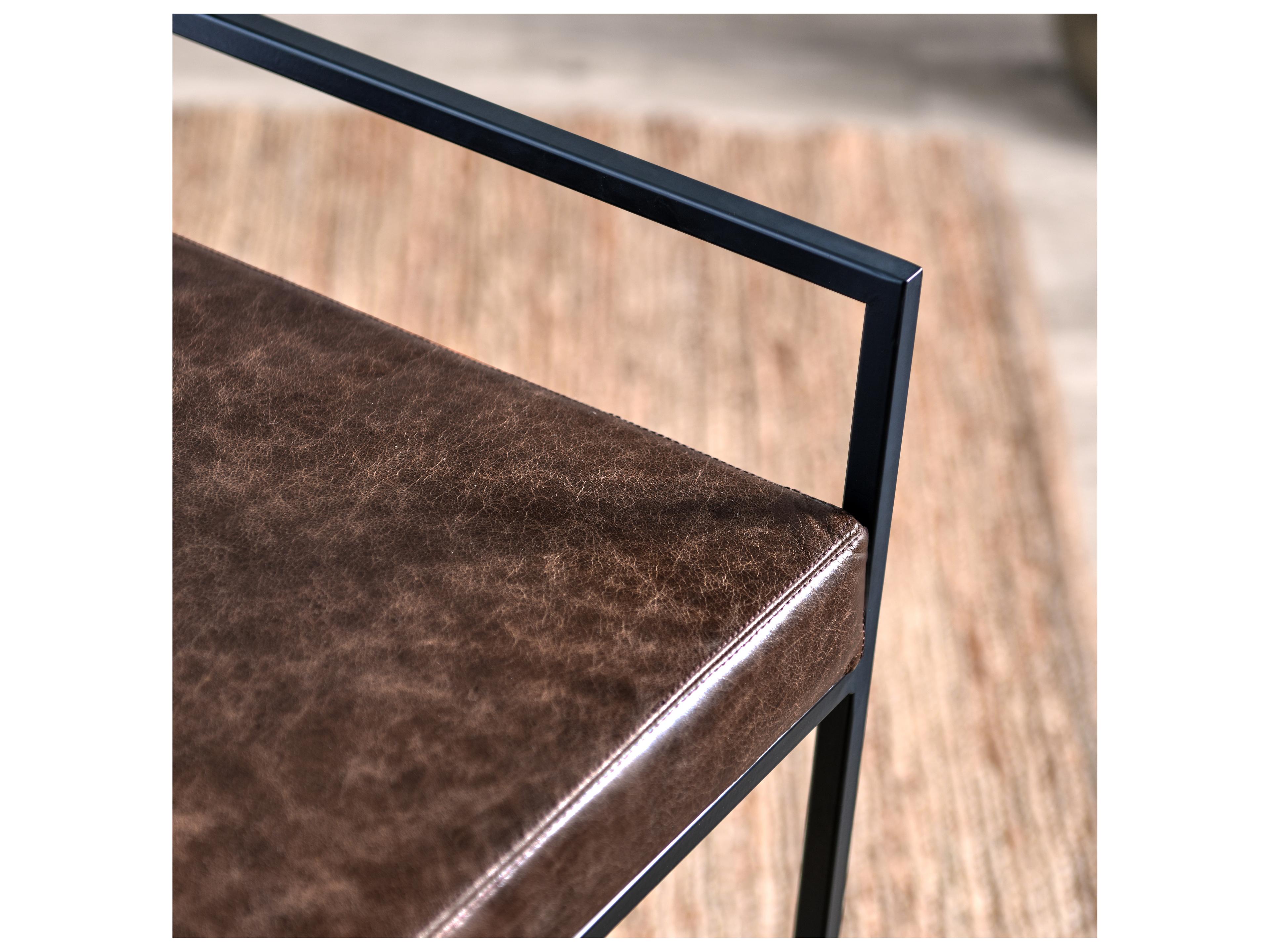 Classic Home Belfort Cocoa Leather Bar Stool