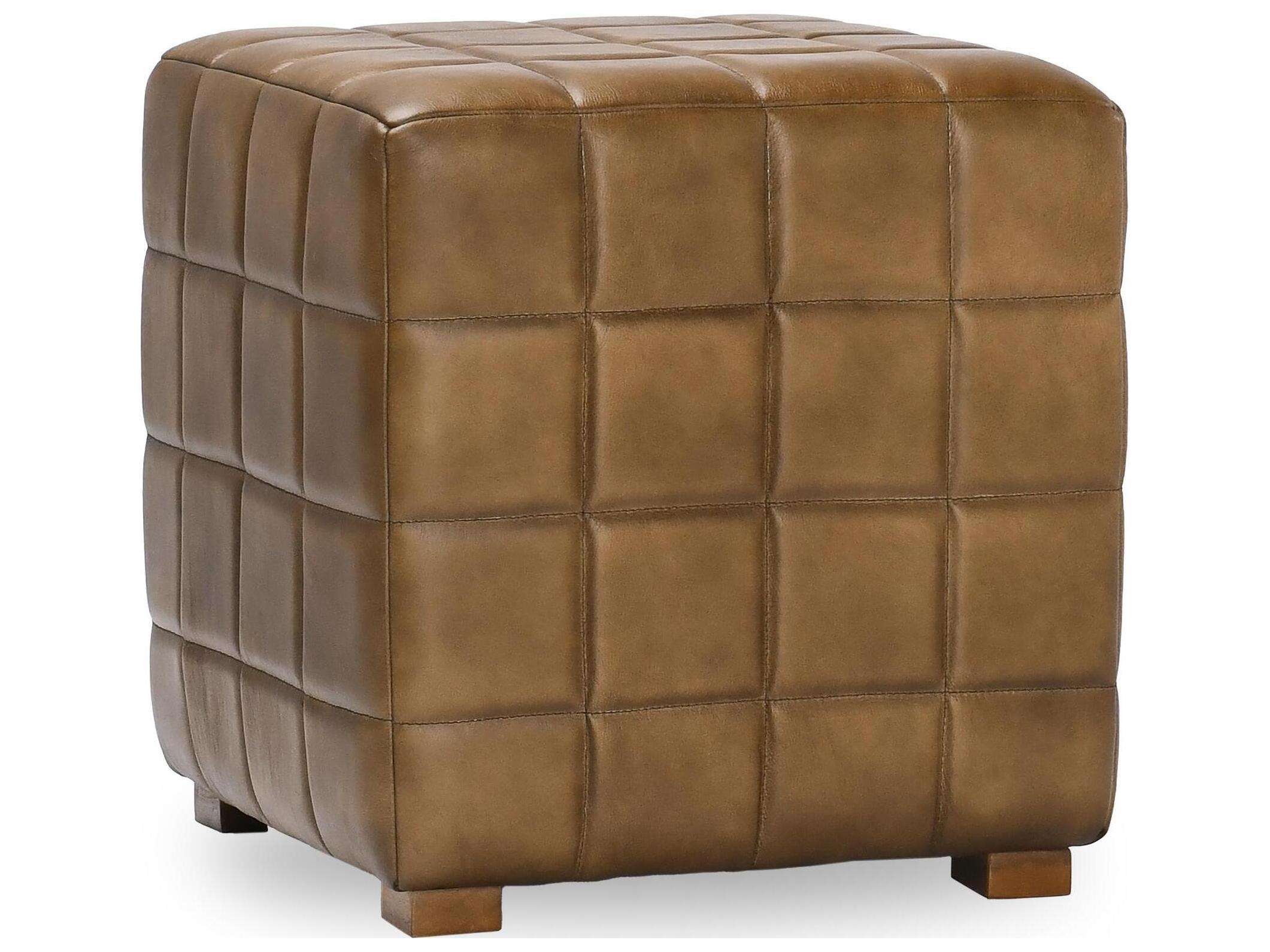 Classic Home Carlo Camel Brown Leather Ottoman
