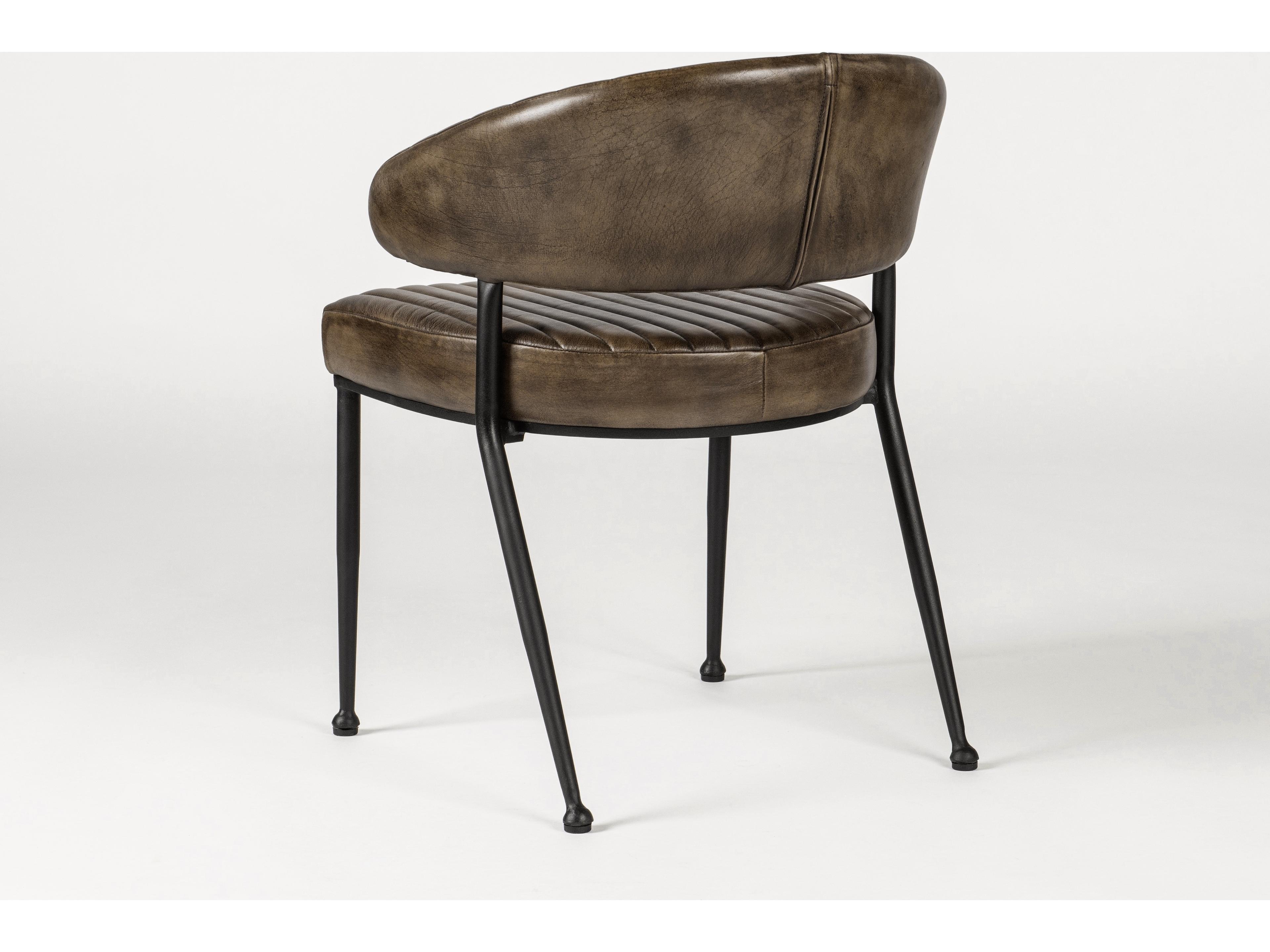 Classic Home Umbria Black Leather Arm Dining Chair