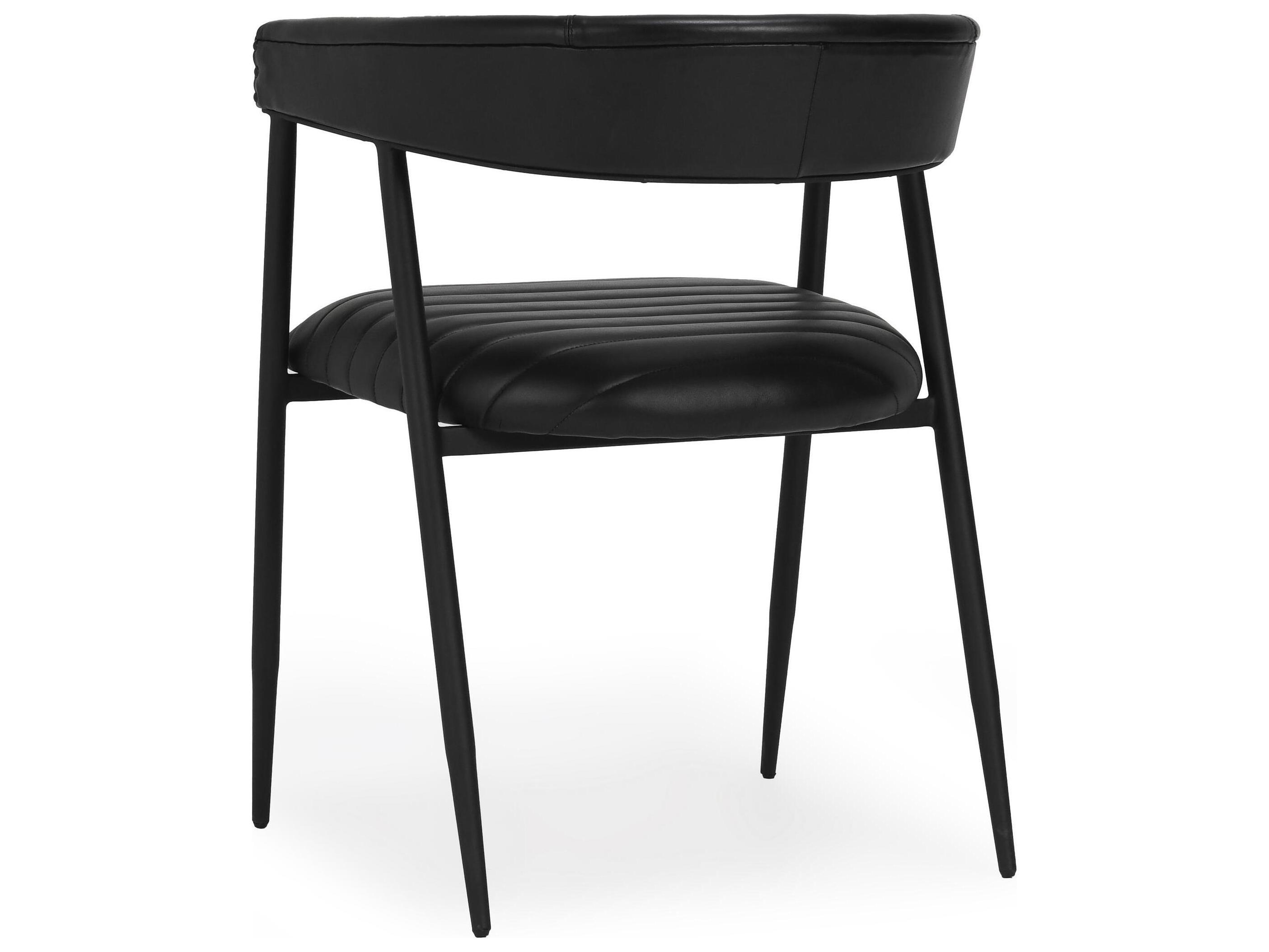 Classic Home Preston Black Leather Arm Dining Chair