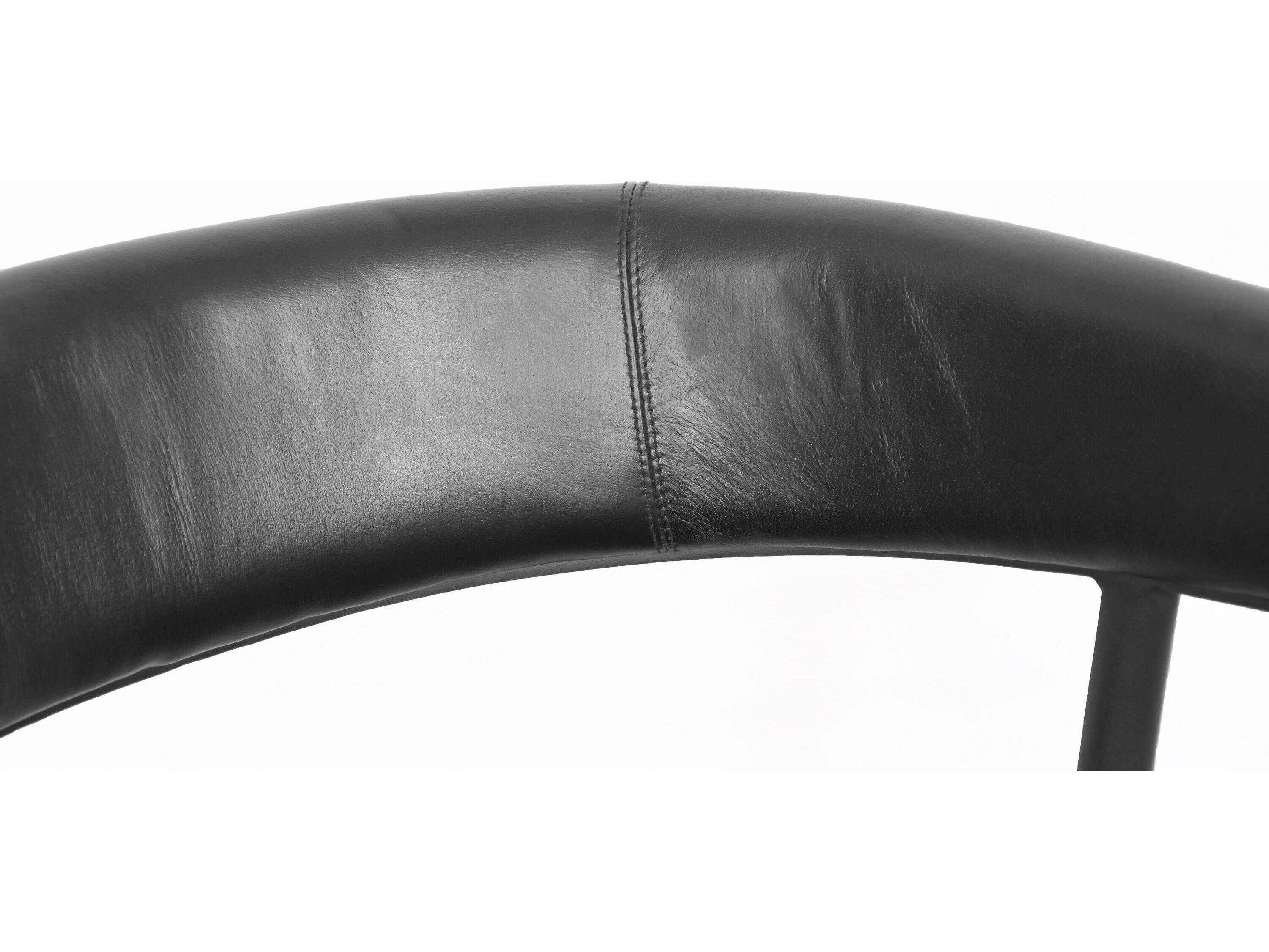 Classic Home Preston Jet Black Leather Counter Stool