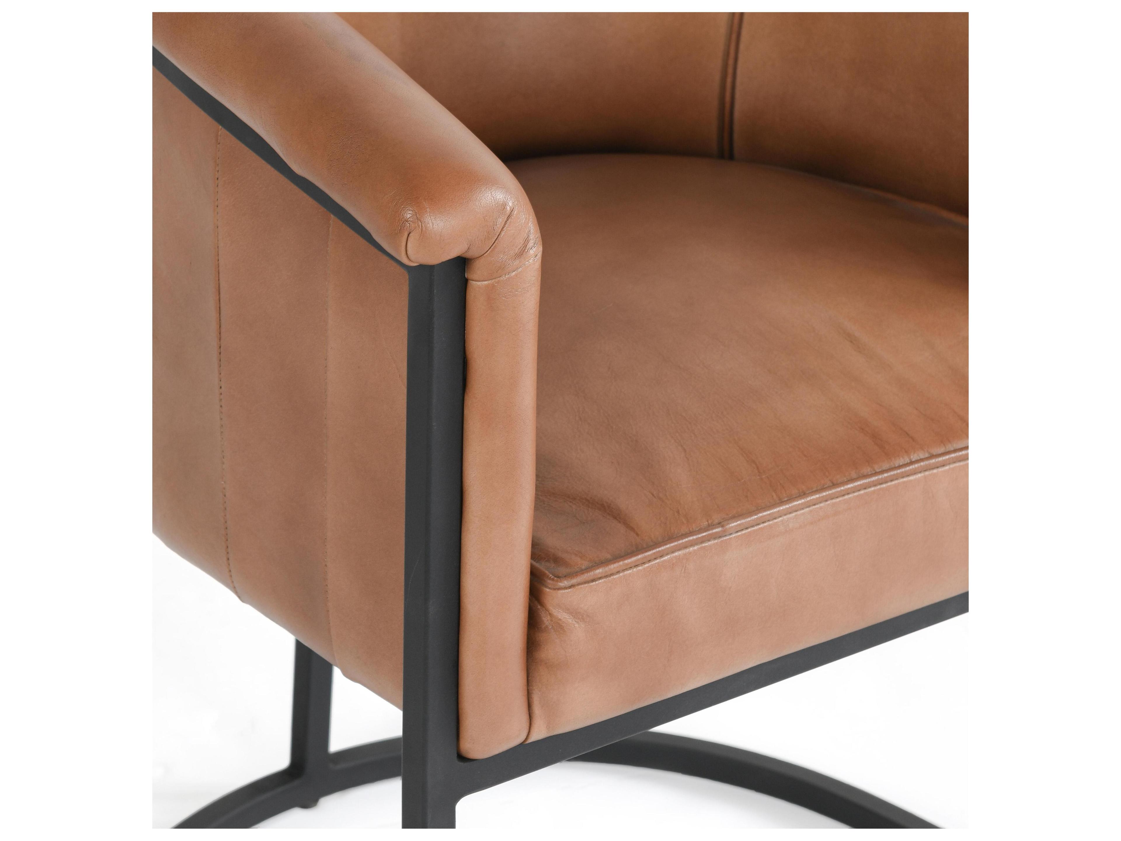 Classic Home Hester Black Leather Arm Dining Chair