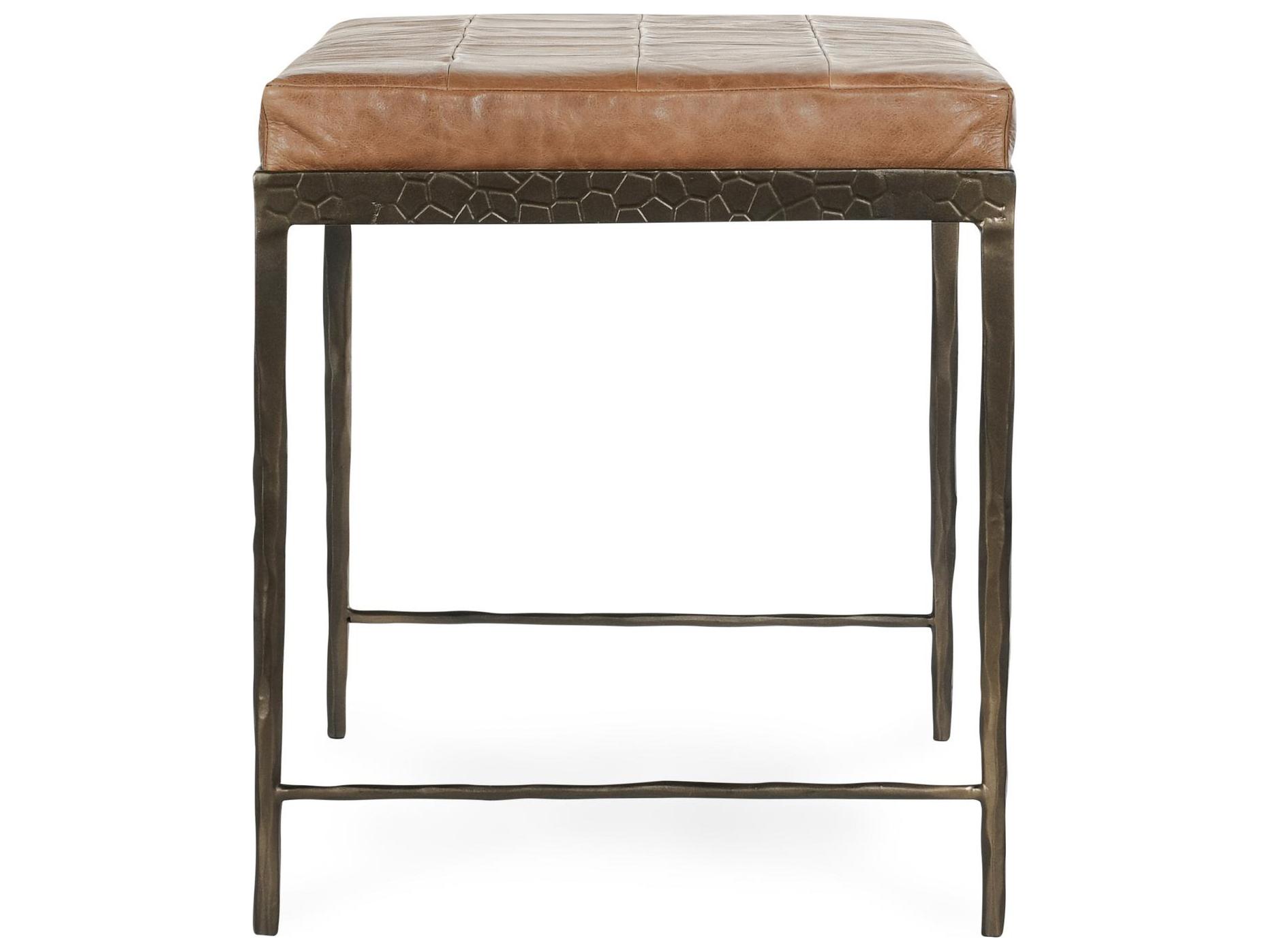 Classic Home Malo Chestnut Brown Leather Accent Bench