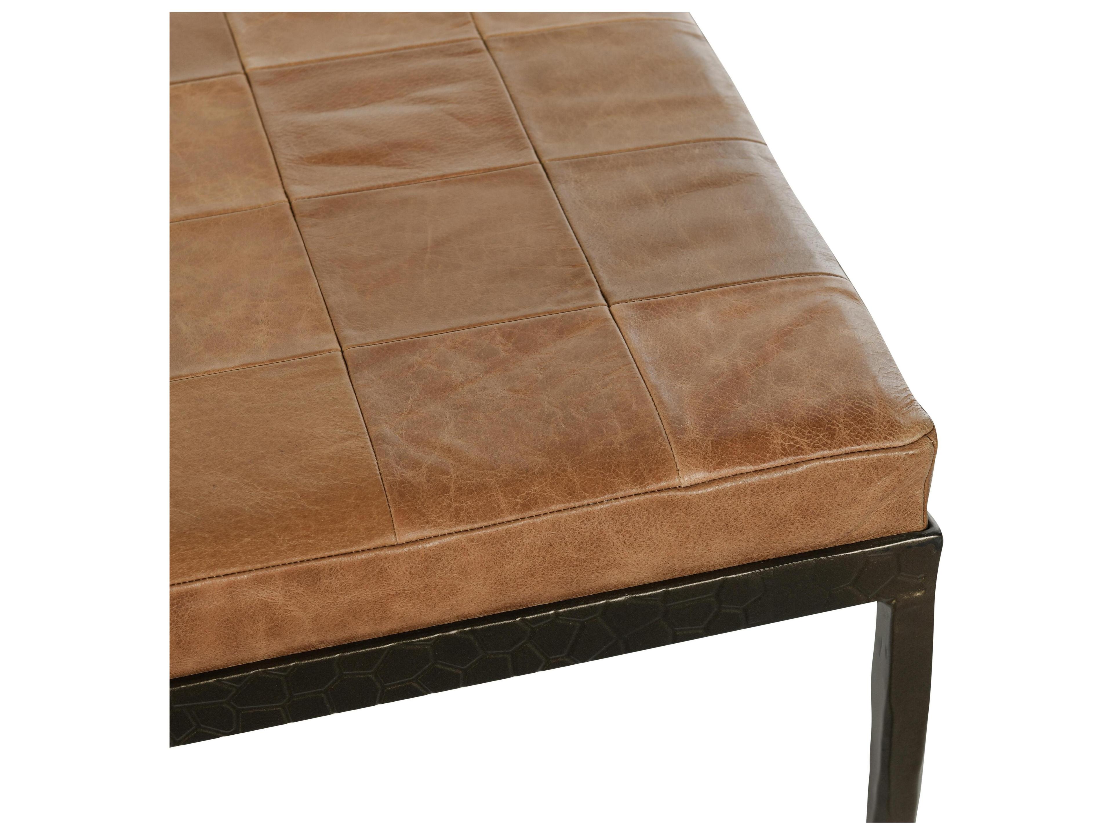 Classic Home Malo Chestnut Brown Leather Accent Bench