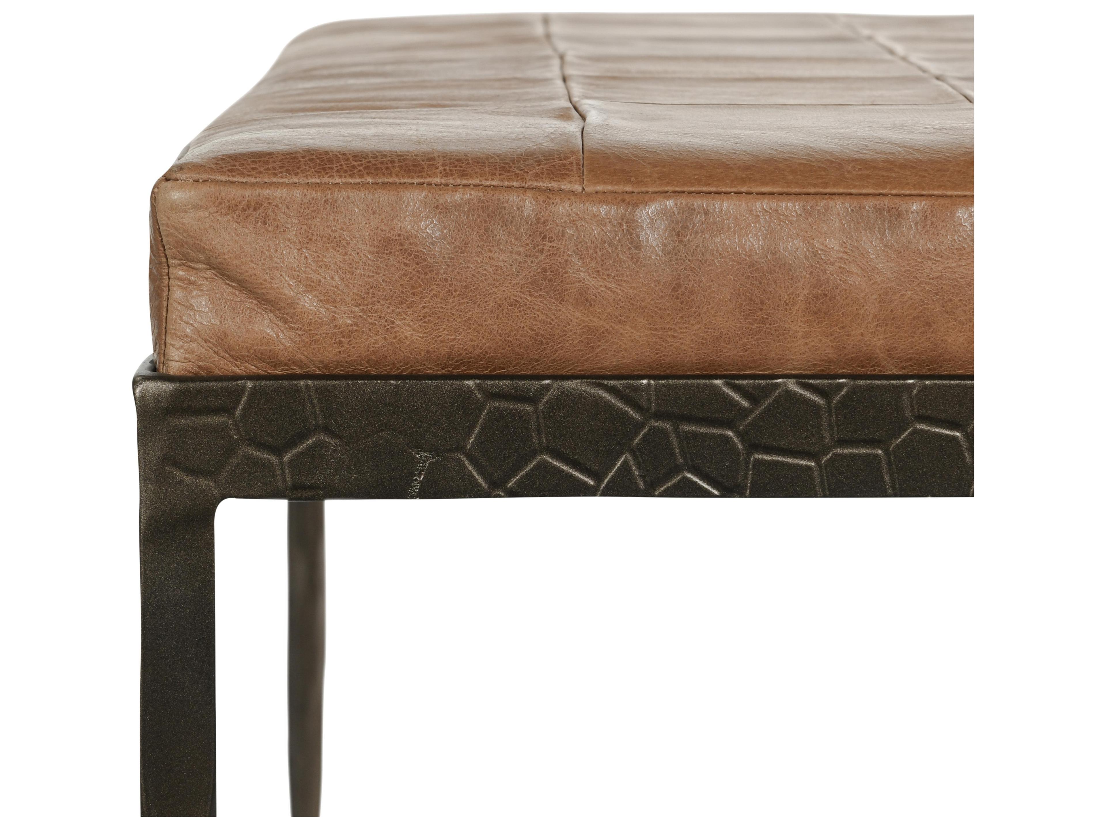 Classic Home Malo Chestnut Brown Leather Accent Bench