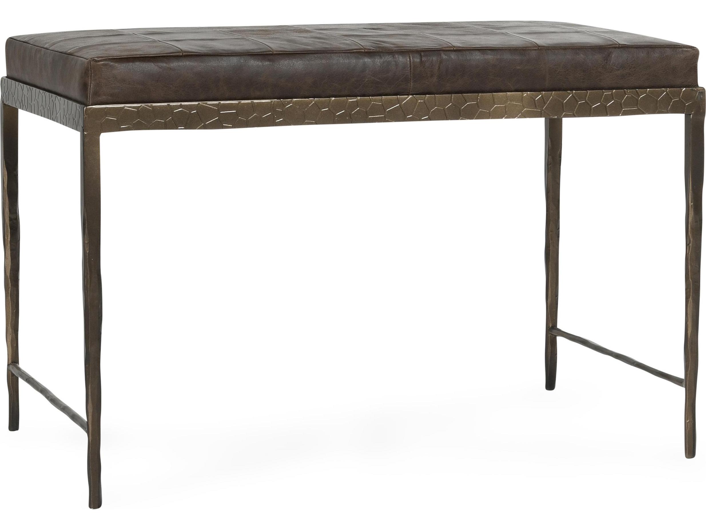 Classic Home Malo Cocoa Brown Leather Accent Bench